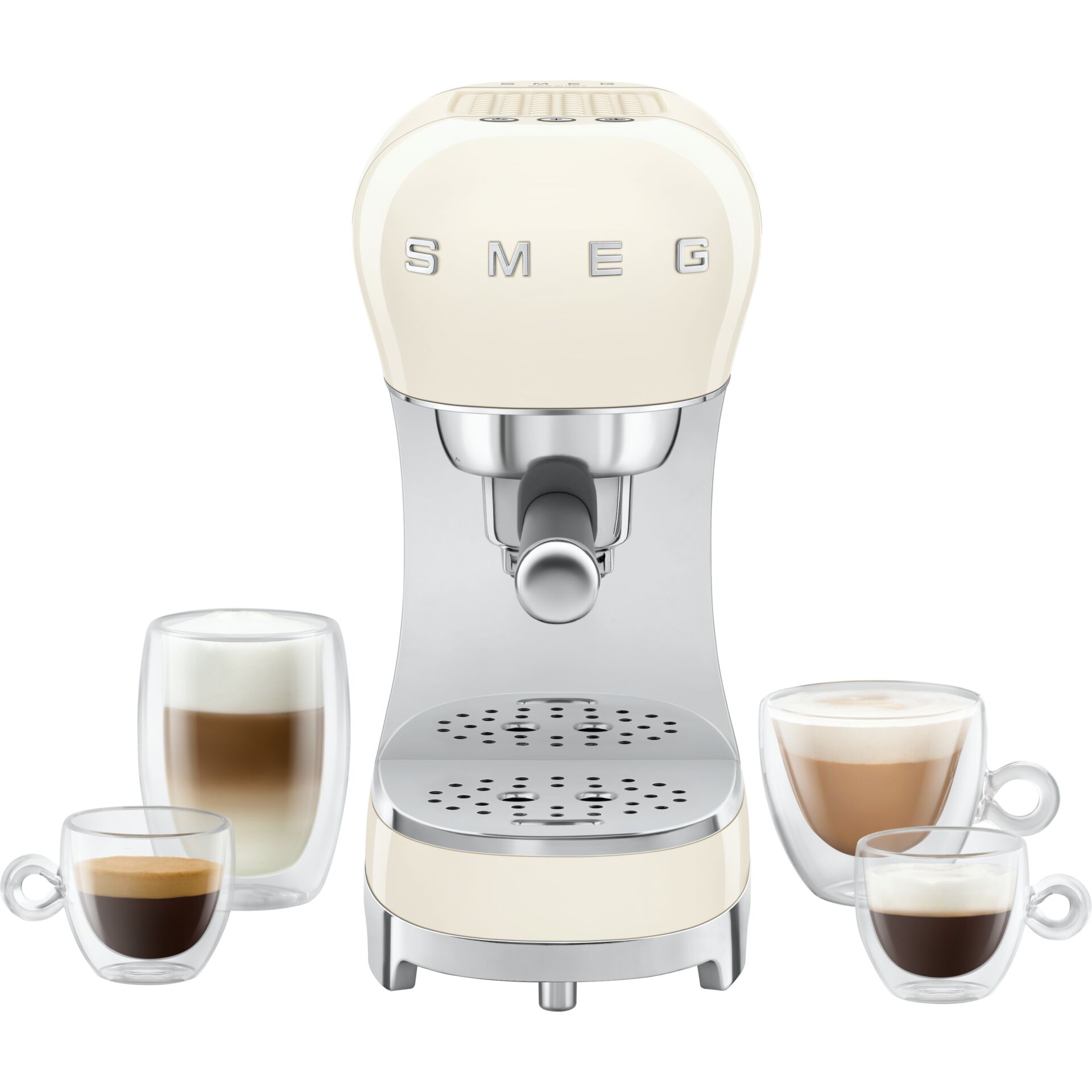 Espressomaschine, Kaffeemaschine, Smeg, Edelstahl, Crema