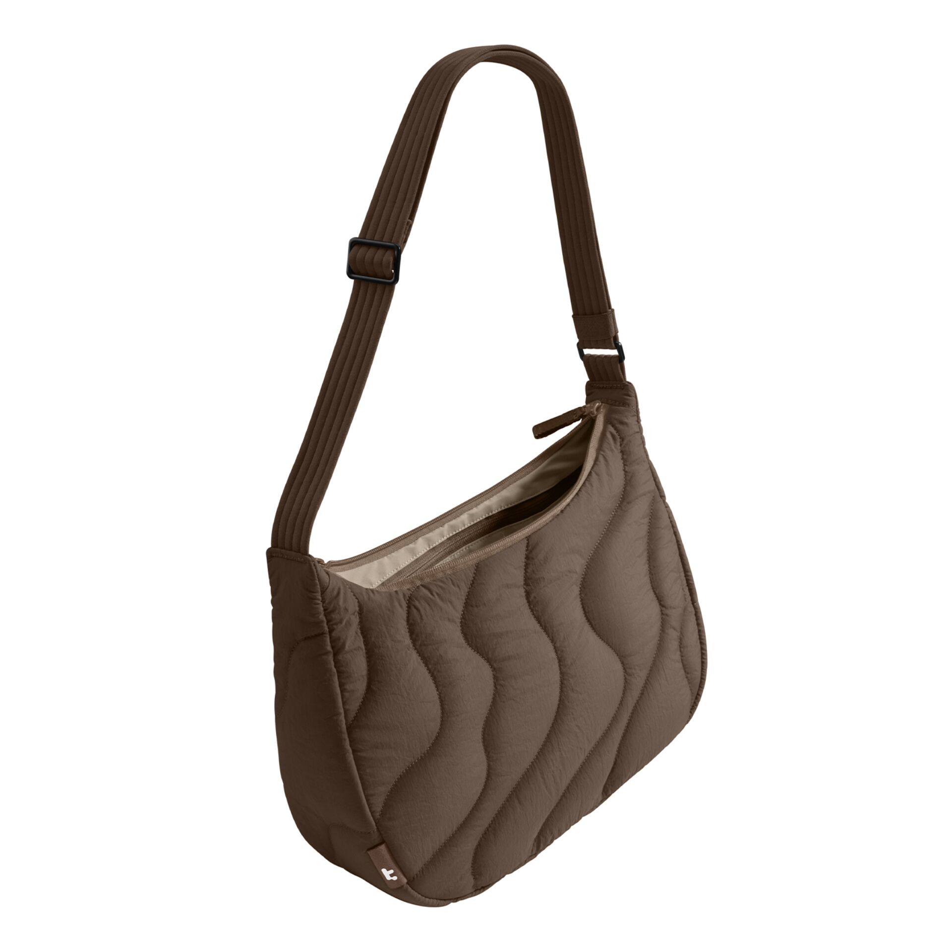 Umhängetasche, Quilted, Braun, Hakenlos, Schultertasche