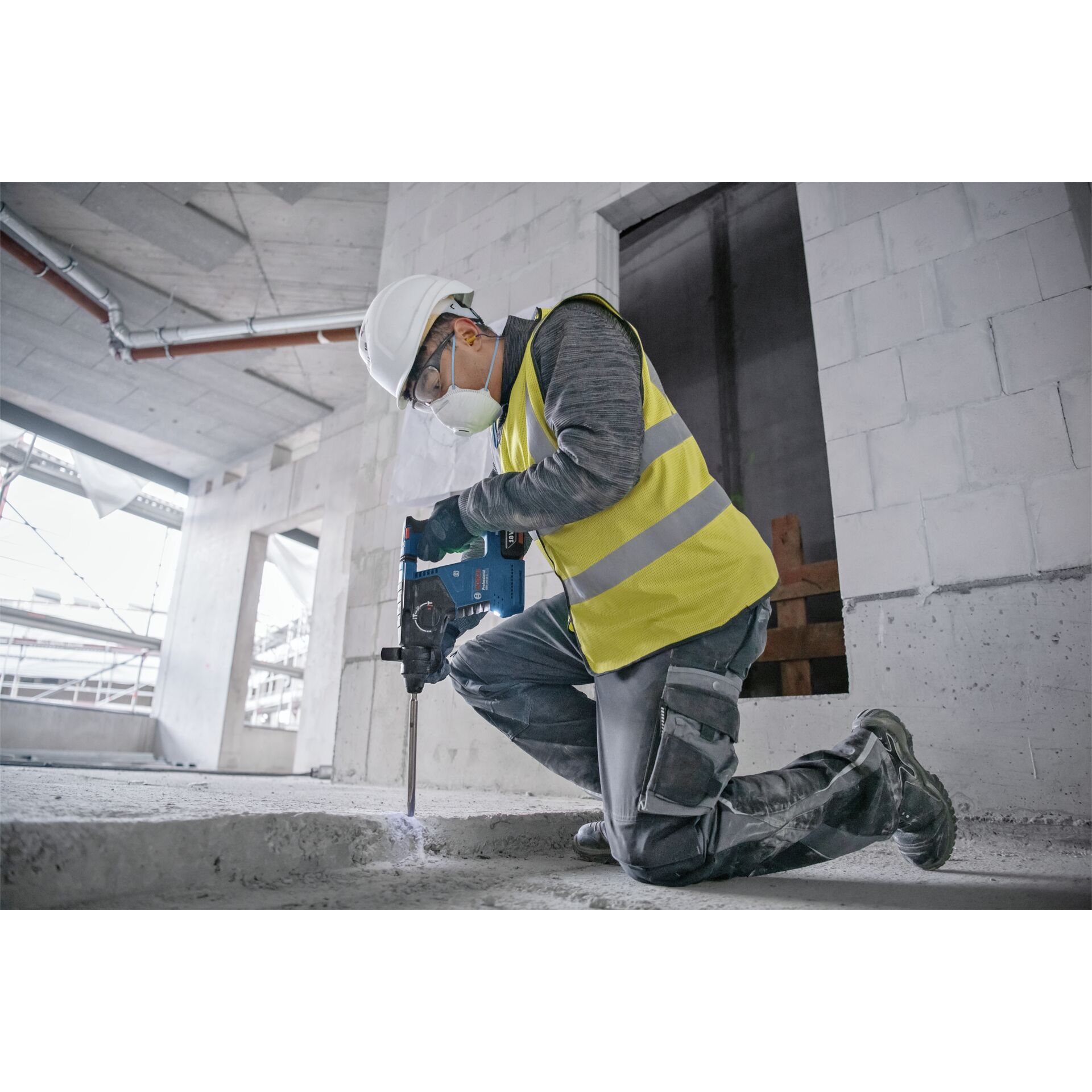 Person, Arbeiter, Elektrische Bohrmaschine, Werkzeug, Handschuh