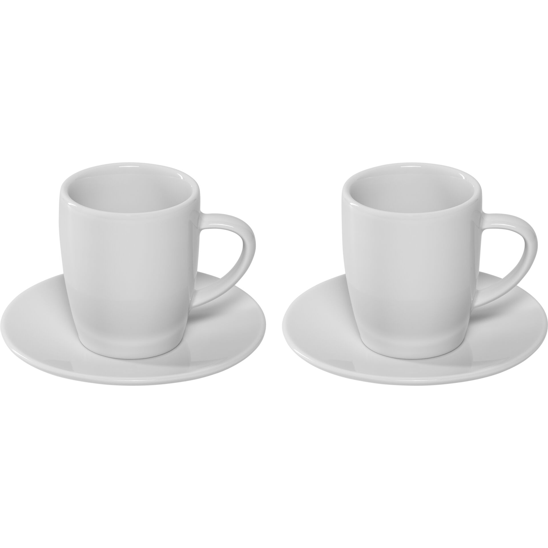 Tassen-Set, Kaffee-Tassen, weiße Tassen, Porzellan, Doppeltes Servierset
