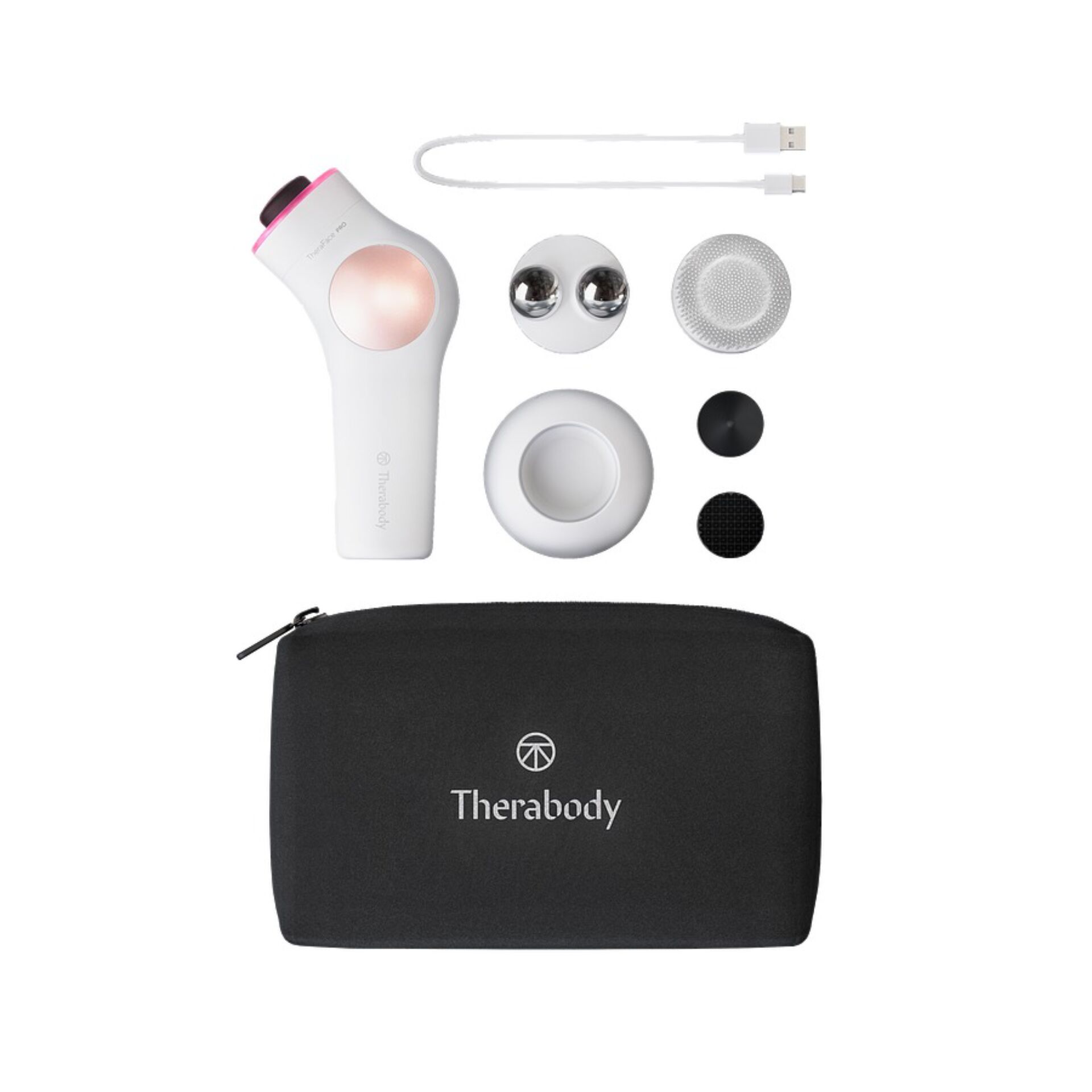 Perkusivmassage, Hand Massager, Rollenköpfe, USB-Kabel, Tragetasche