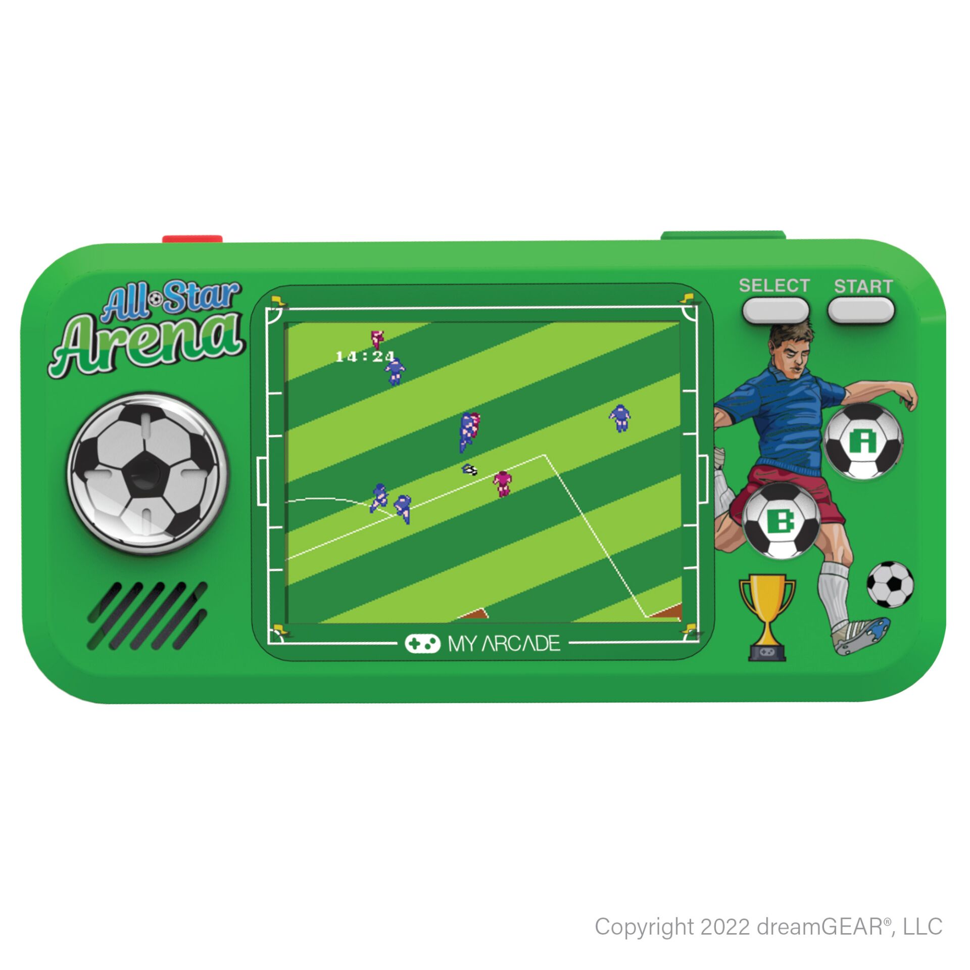 Handheld-Konsole, Tragbares Spiel, Fußball-Spiel, grüne Konsole, My Arcade