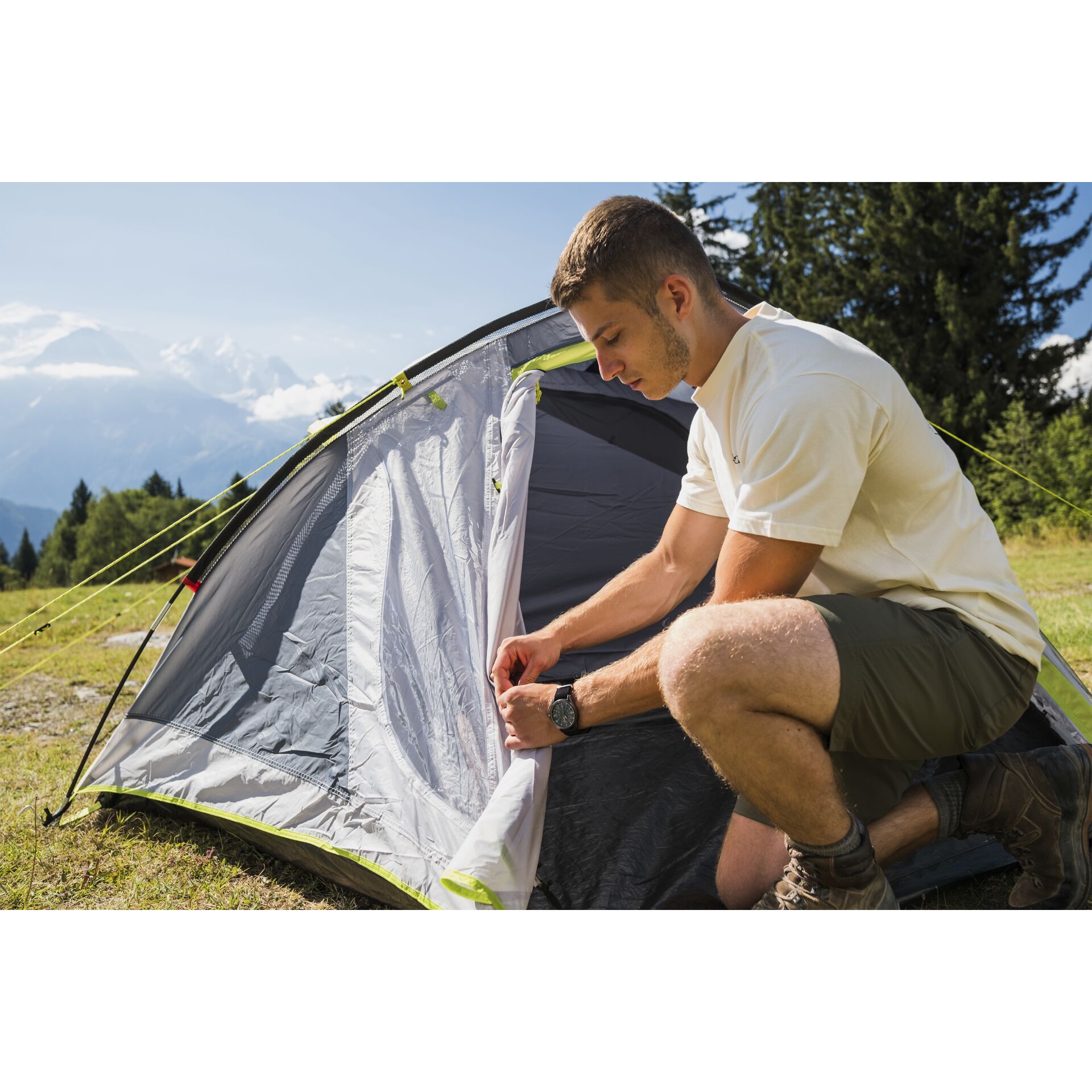 Draußen, Unterschlupf, Zelt, Campen, Person