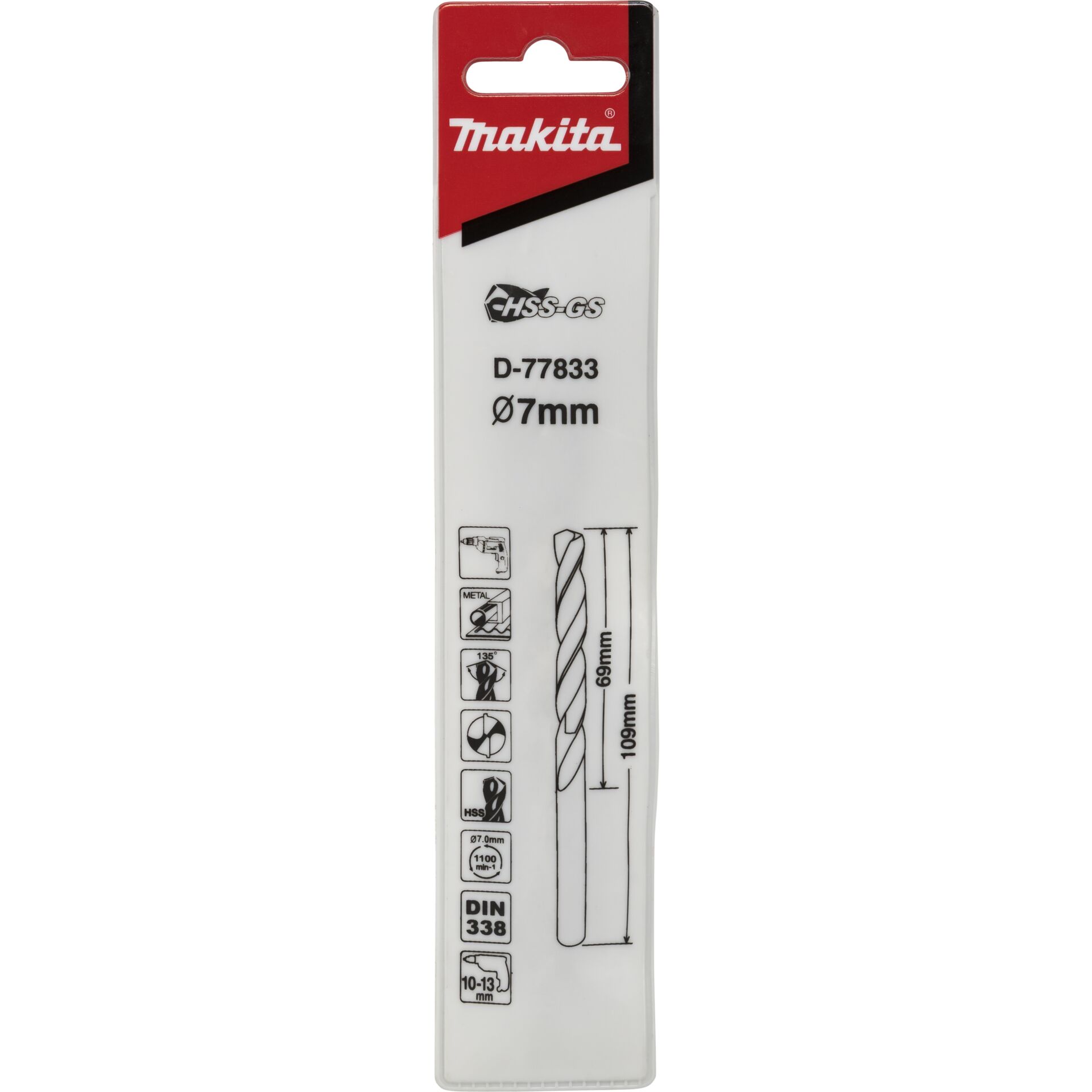Makita Metallbohrer HSS-GS  7,0x109mm