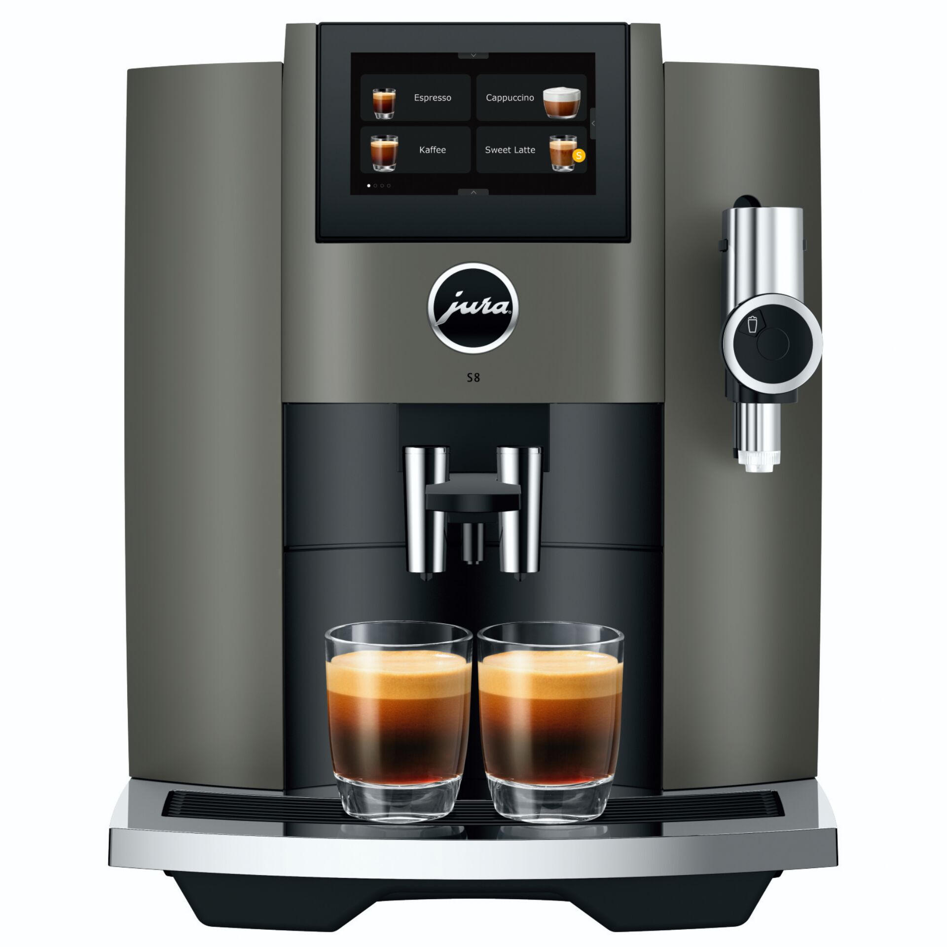 Espressomaschine, Kaffeemaschine, Milchschaum, Gläser, Kaffee
