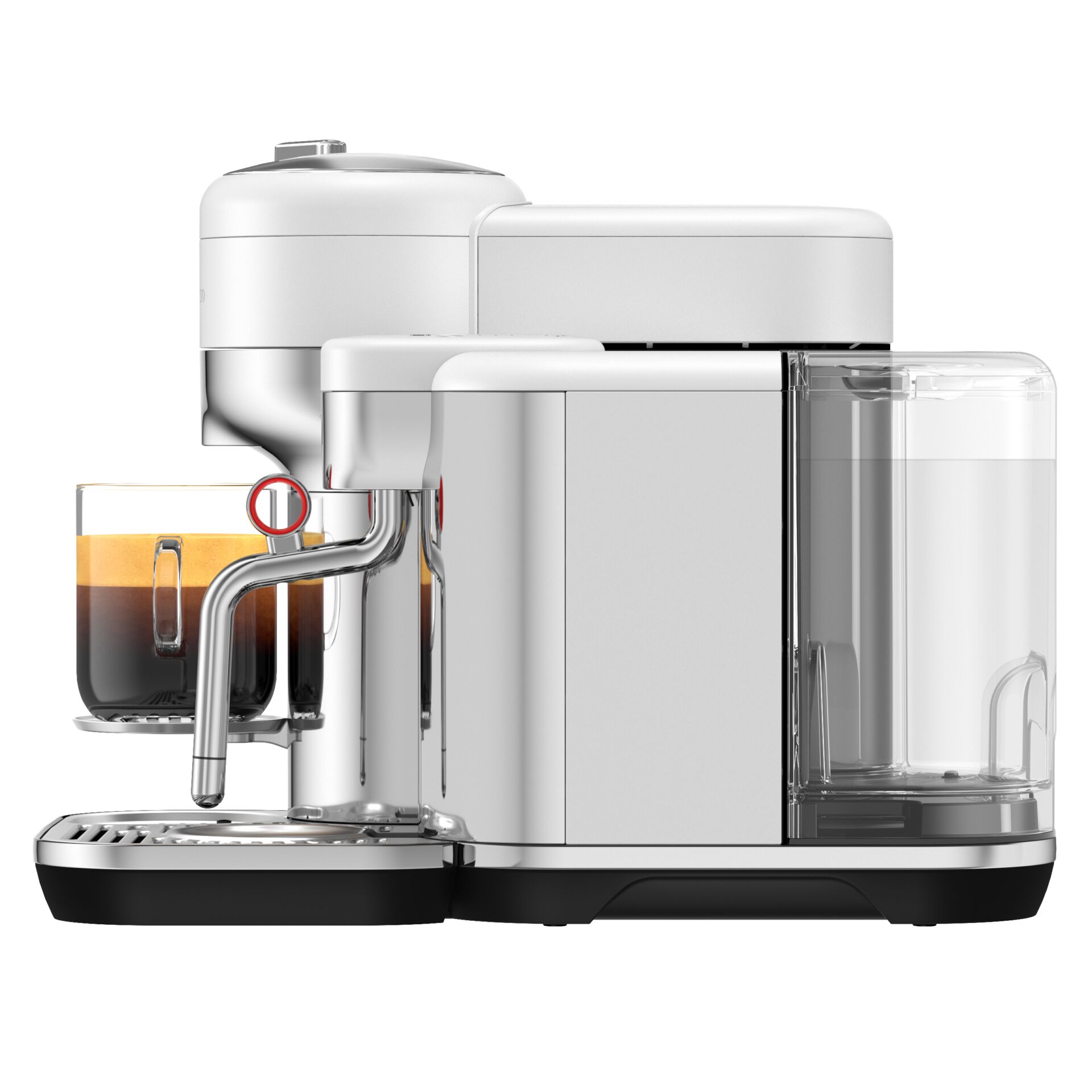 Espresso Maschine, Kaffeemaschine, Milchschaumbehälter, Edelstahl, Frontbecher