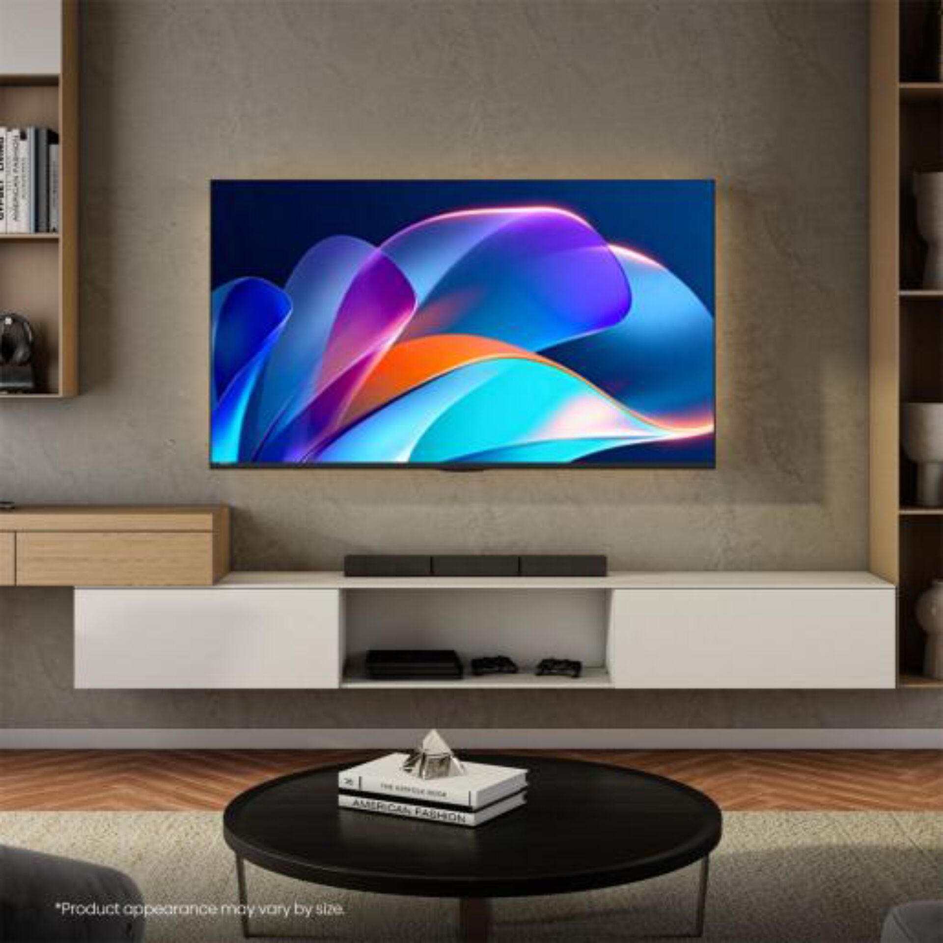 Fernseher, LED, Wandmontage, Wohnzimmer, Soundbar