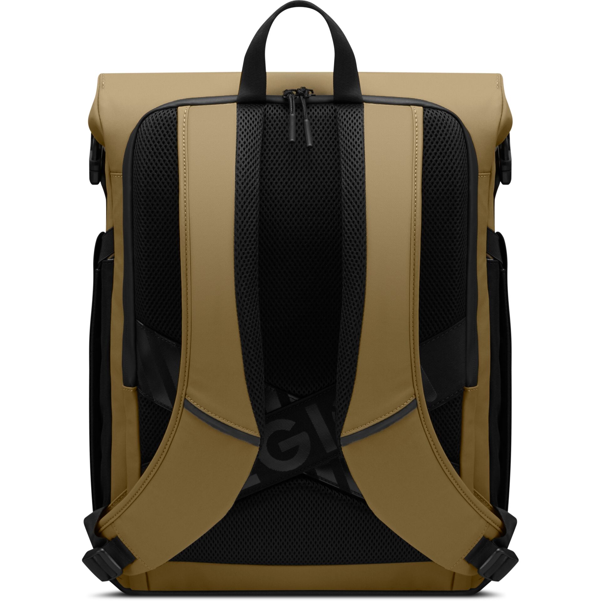 Rucksack, Rucksack, gepolsterte Gurte, Beige, Mesh-Rückseite