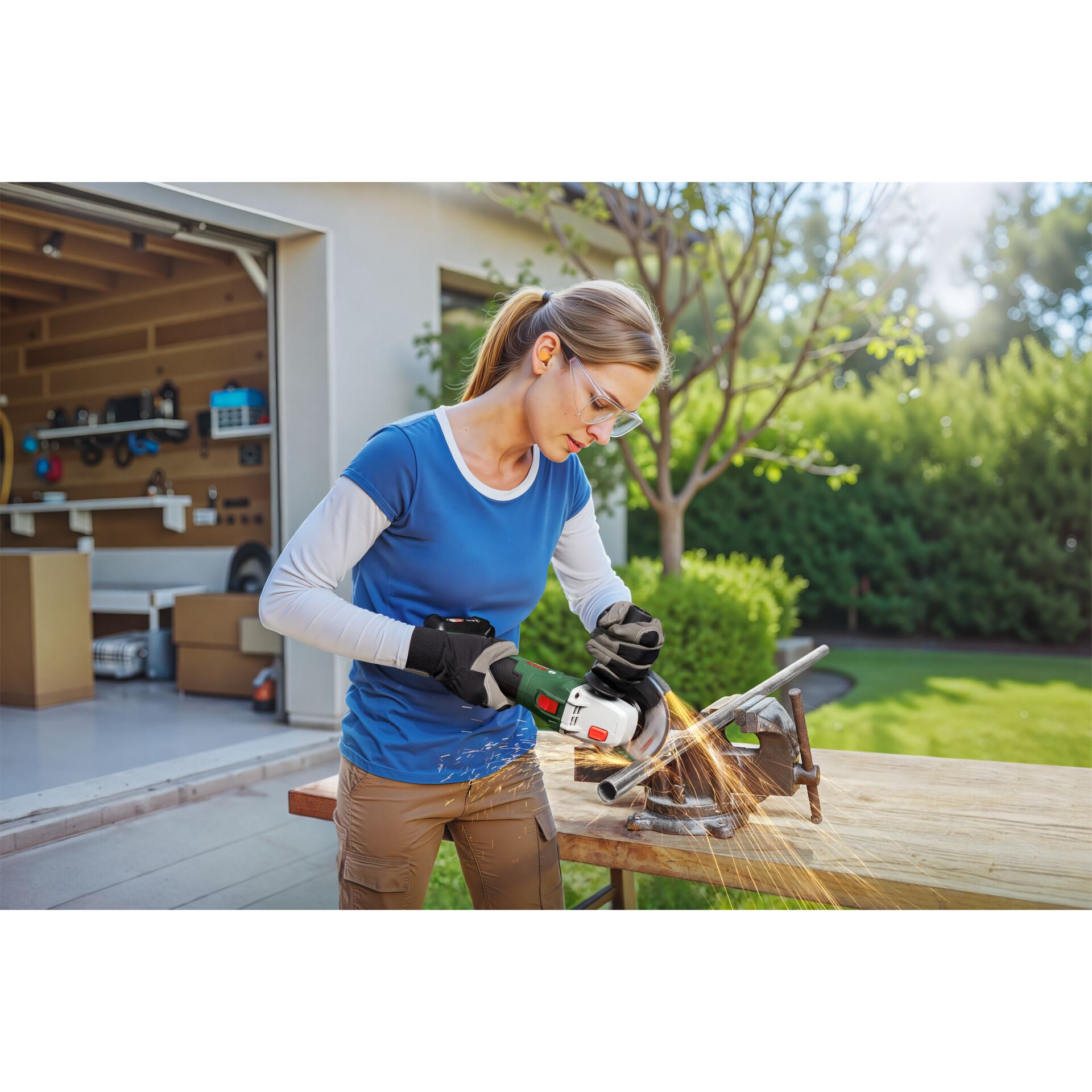 Dewalt style angle grinder, Kombigrinder, Schleifen, Metallbearbeitung, Gartentischarbeit