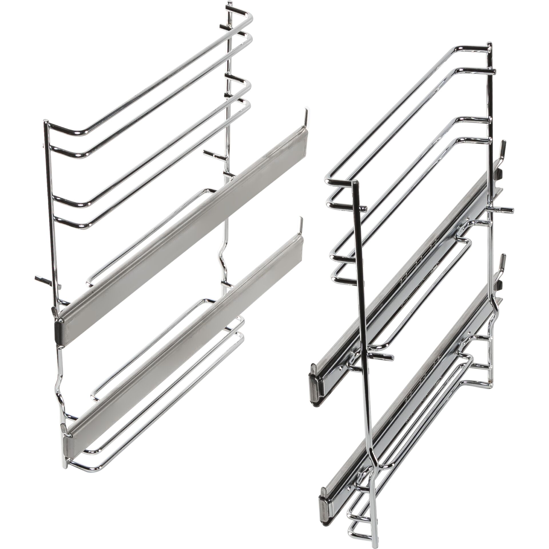 Küchenorganizer, Schubladeneinsatz, Metallkörbe, Chromstahl, Ausziehbares Regal