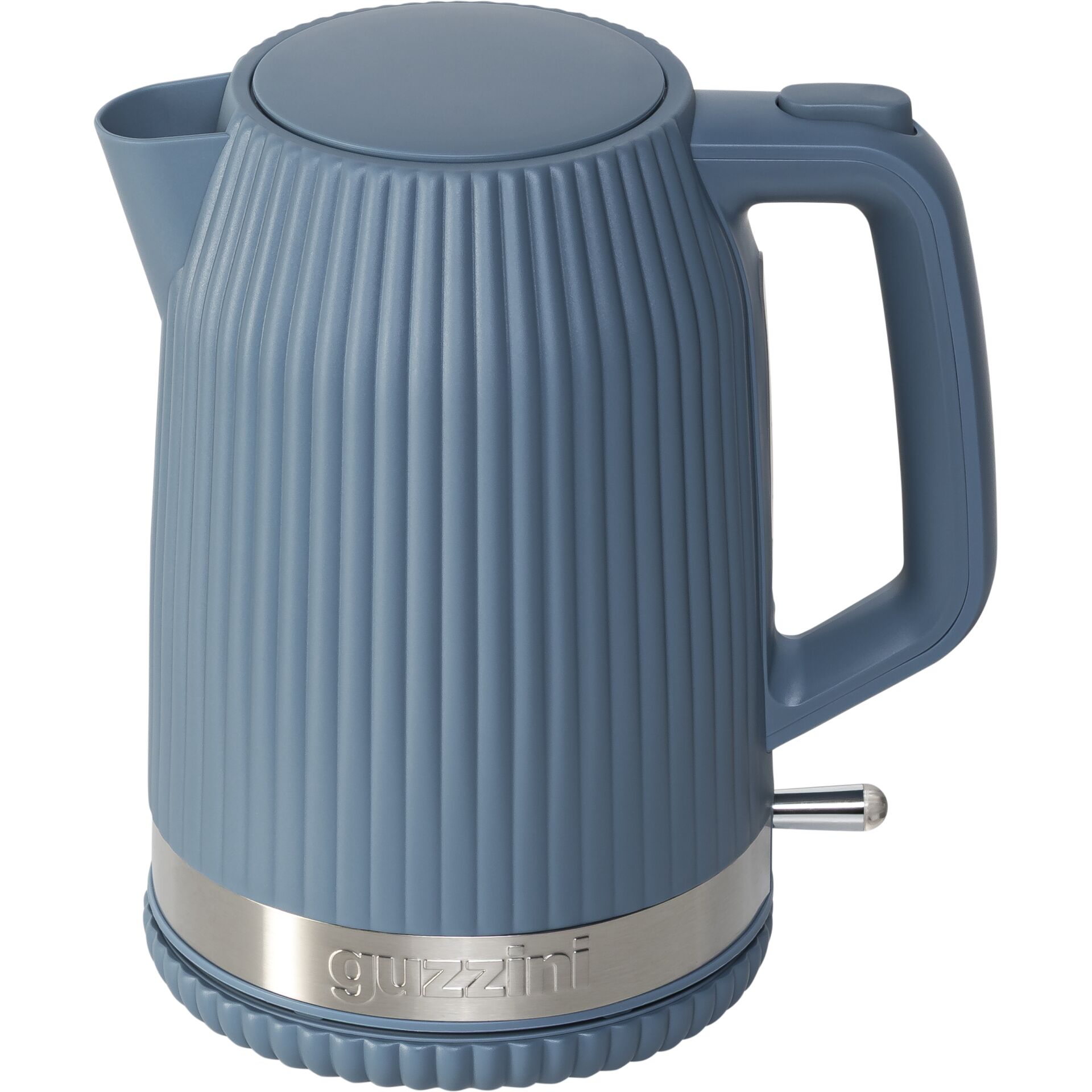Kaffeekanne, Kessel, Rippendes Design, Metallband, Blau