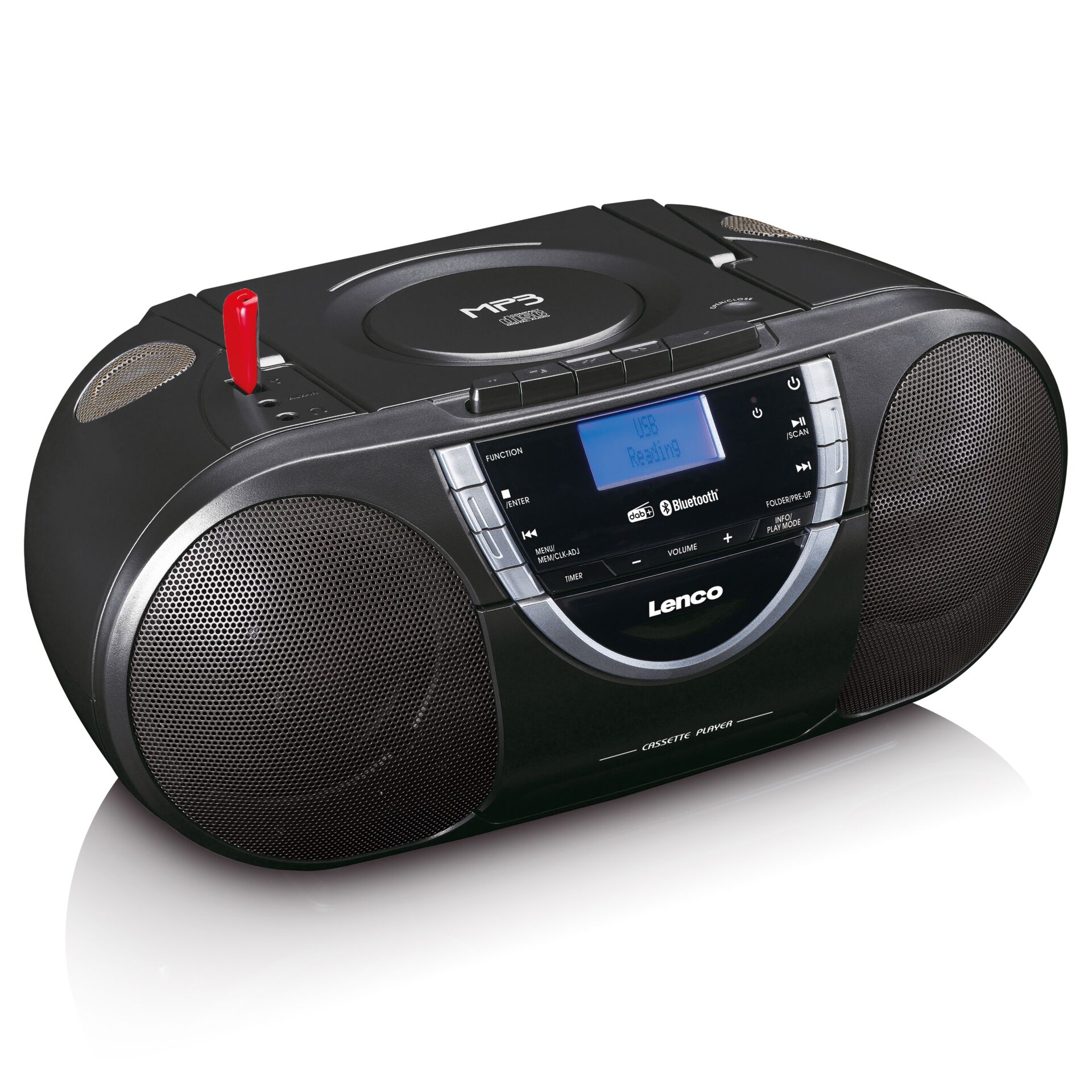 Boombox, CD-Player, Bluetooth, Stereosystem, Schwarz