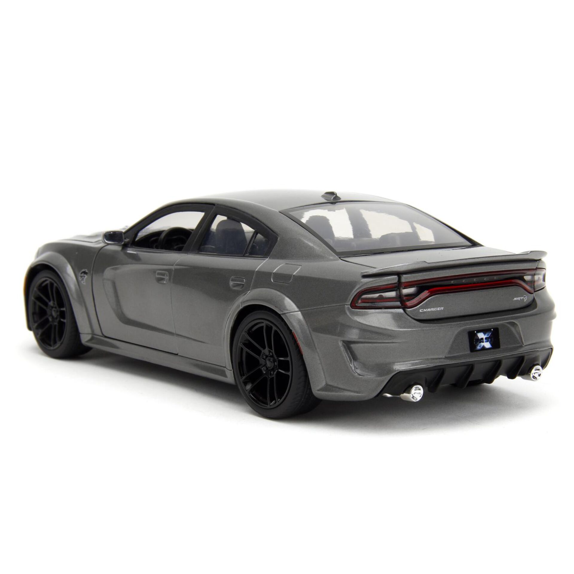 Modellauto, Graues Auto, Coupe, Schwarz/Anthrazit, Spoiler