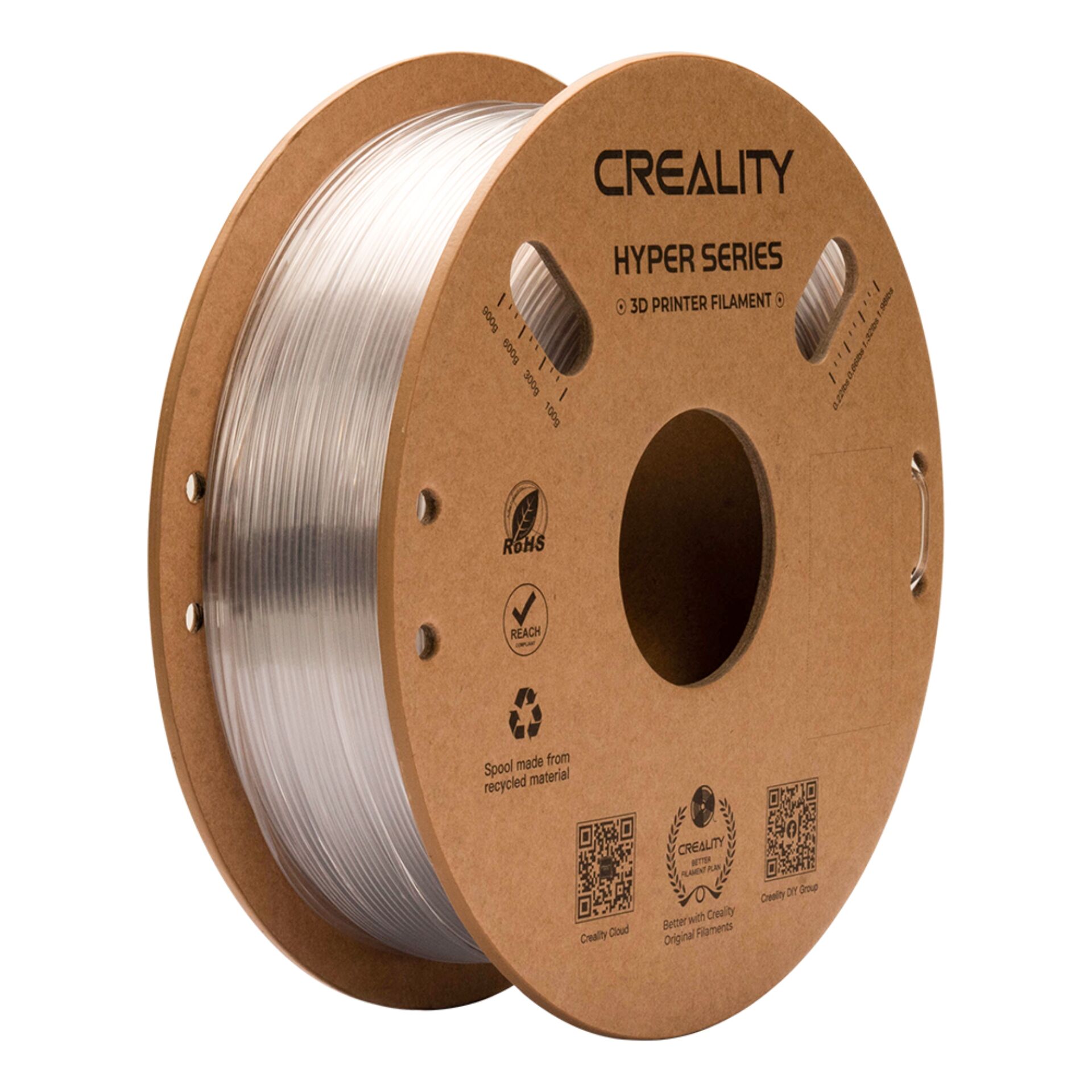 3D-Druck-Filament, PLA-Filament, Transparente/weiß, Spule, Hyper Series
