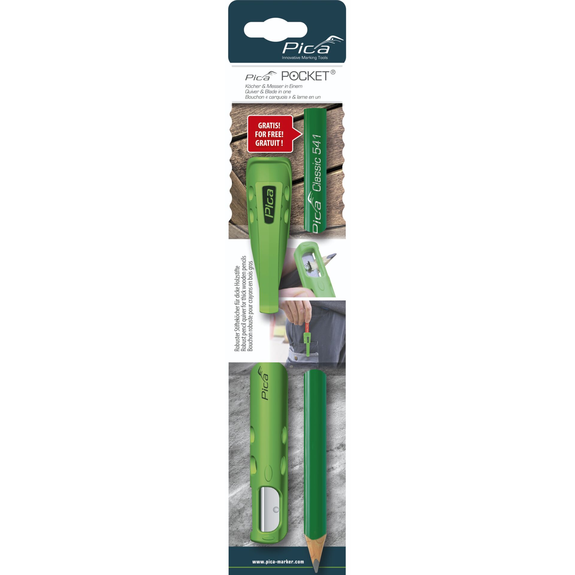 Pica Pocket mit 1 Steinhauer-  stift, 24cm