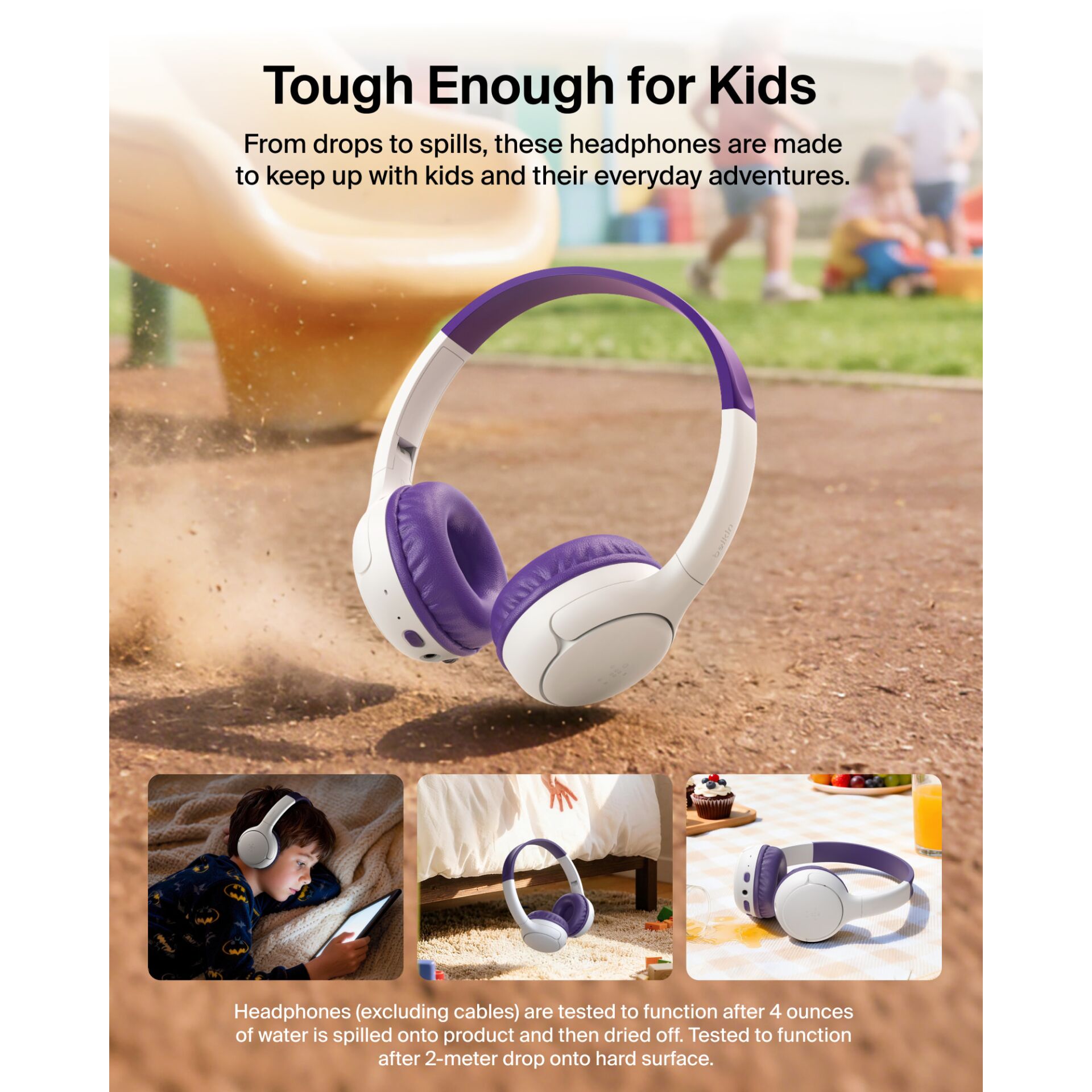 Kopfhörer, Over-Ear, Lila, Weiß, Kinder