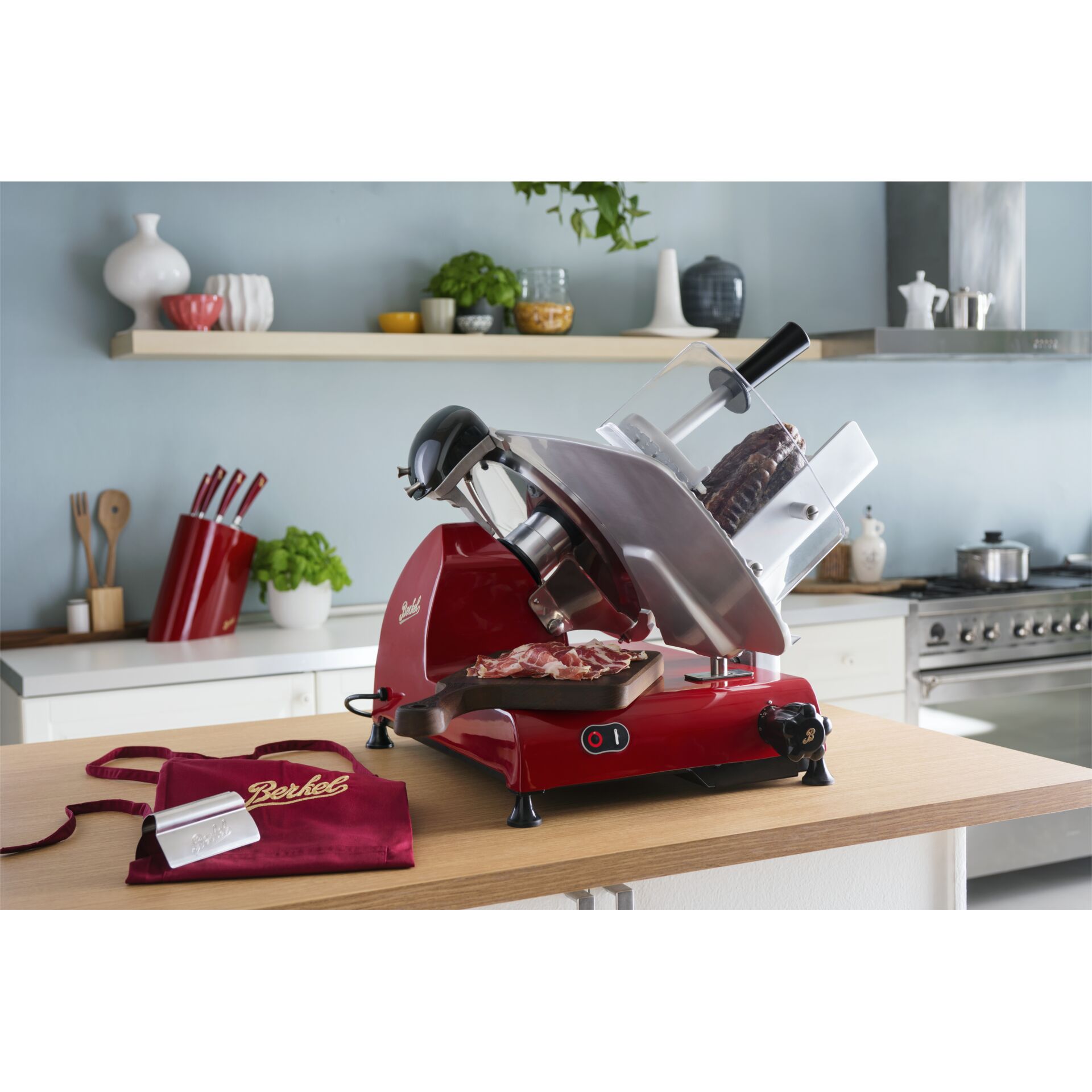 Schneidemaschine, Wurstaufschnitt, rot, Küchengerät, Sägenhaube