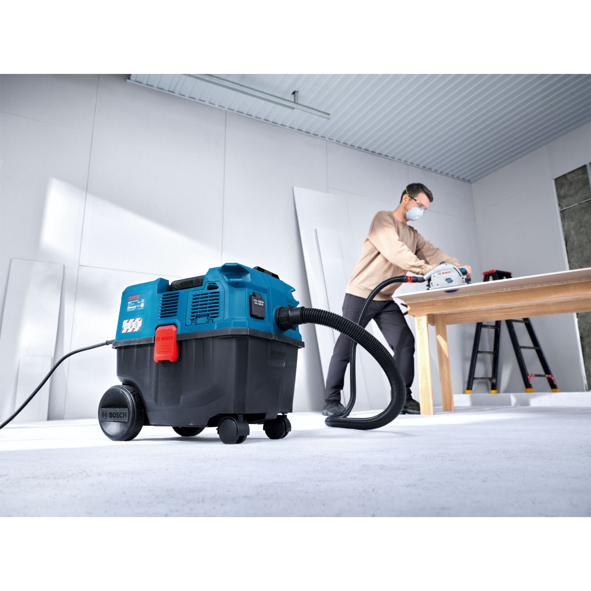 Staubabsaugung, Industrie-Staubsauger, Kabelgebundene Maschine, Werkstatt, Schleif-/Sägen-Setup