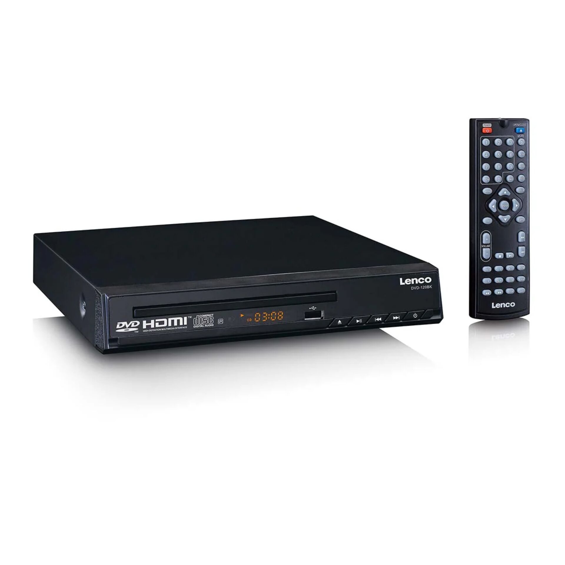 DVD-Player, HDMI, Lenco, Fernbedienung, schwarz