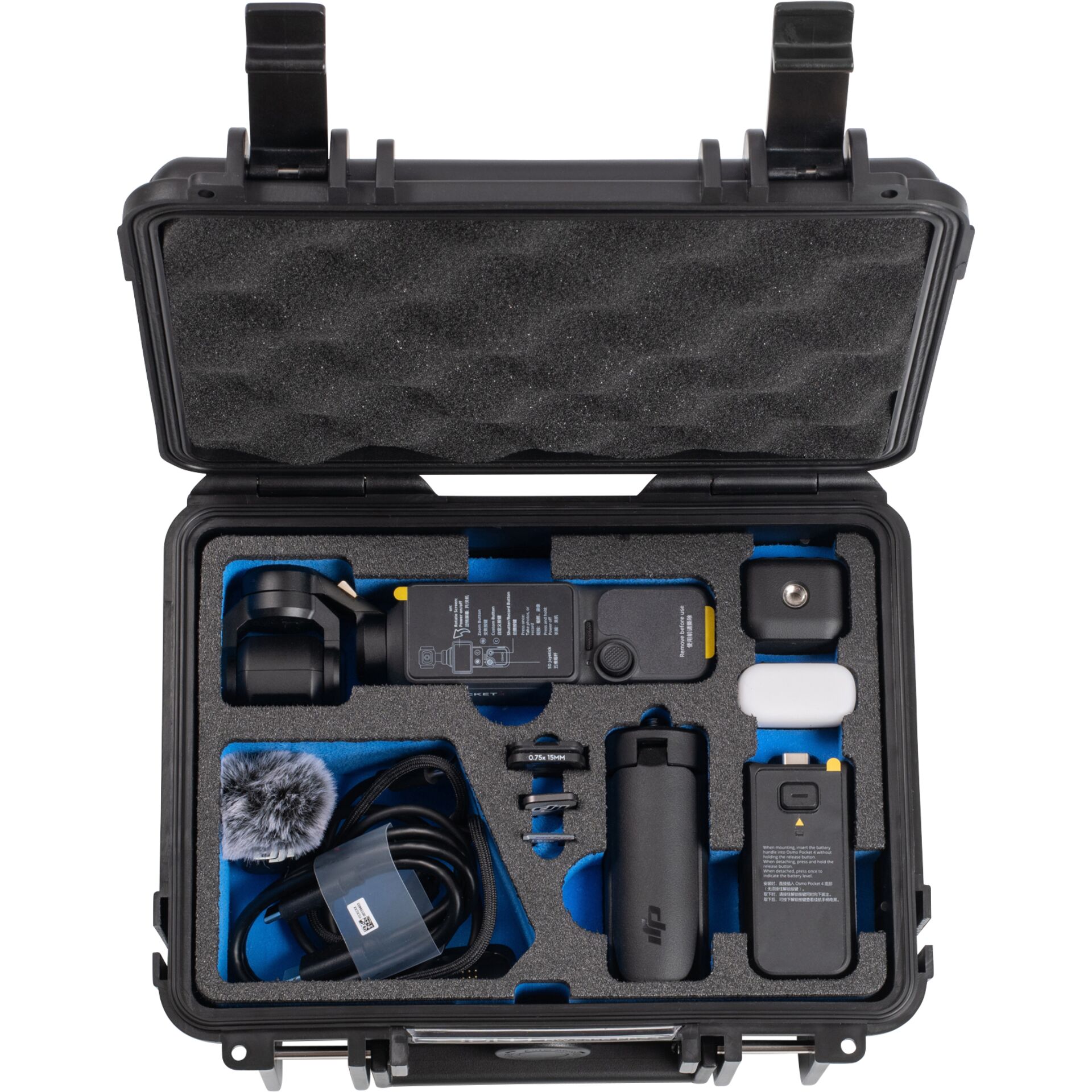 Kamera-Case, Gehäuseinhalte, Drone-Accessory, Gimbal-Stabilisator, Mikrofon/Audio-Setup