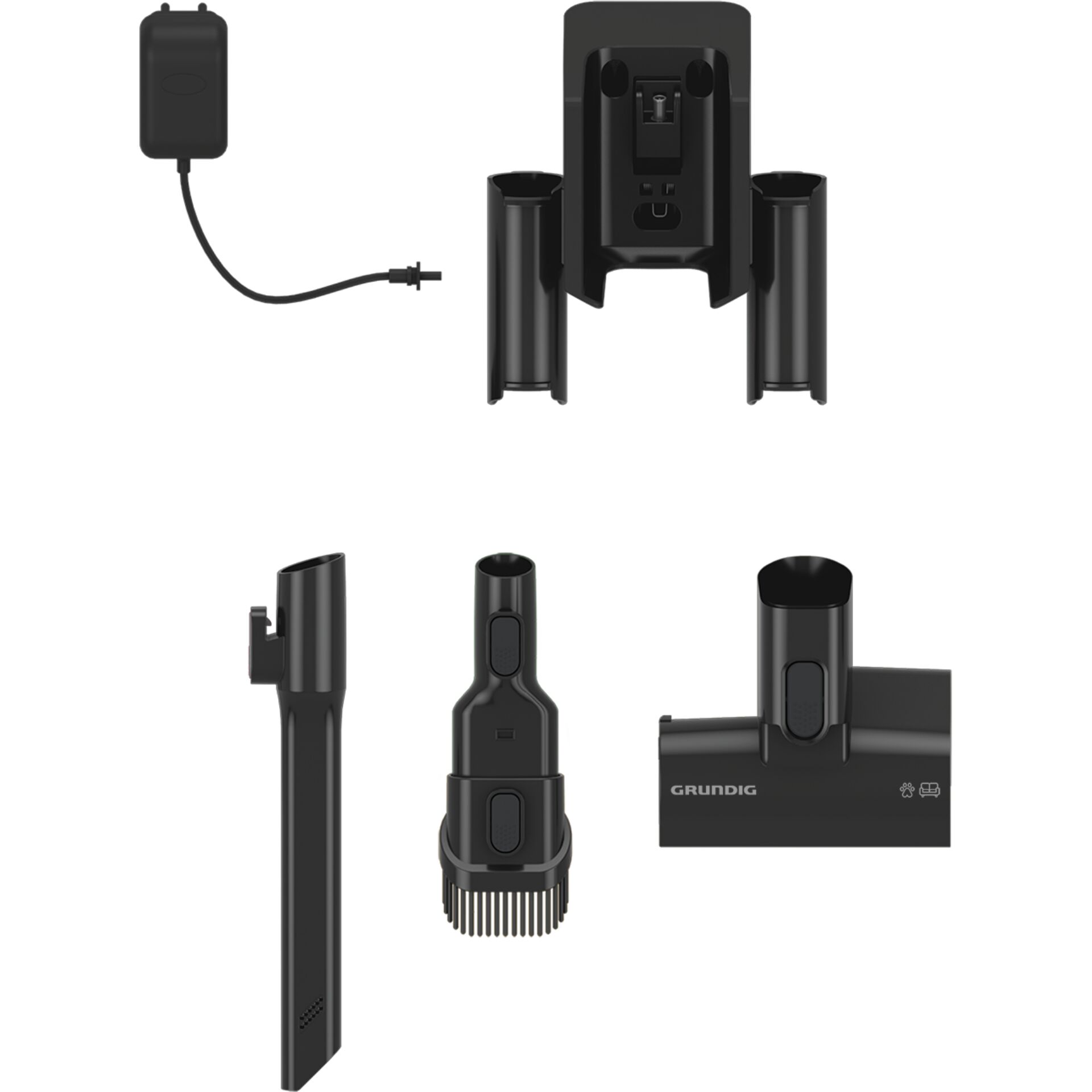 Bürstenaufsatz, Kabel, Ladegerät, Grungd Zubehör, Schwarz