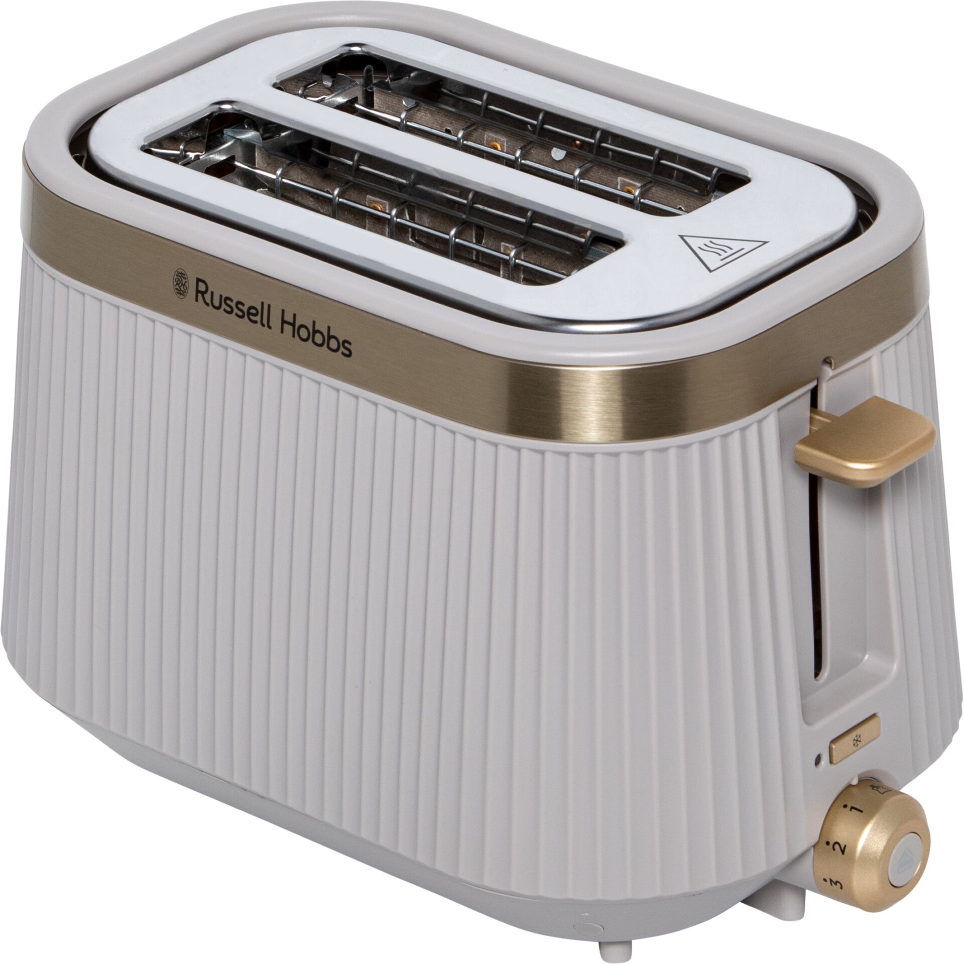 Toaster, Zweischlitz, Kabellos, Gebürstetes Metall, Drehknopf