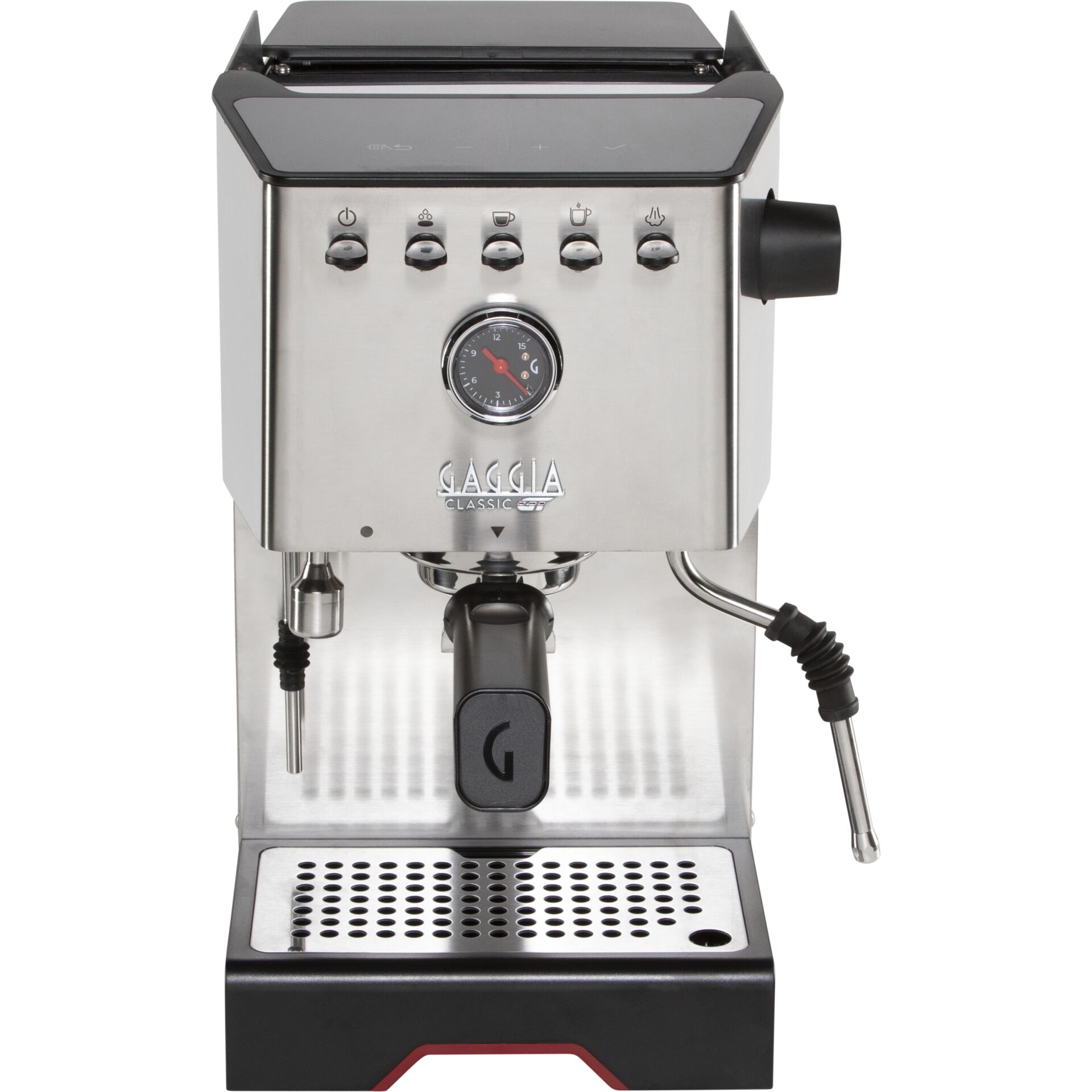 Espressomaschine, Edelstahl, Dampferhitzer, Tassenabstellfläche, Druckmesser