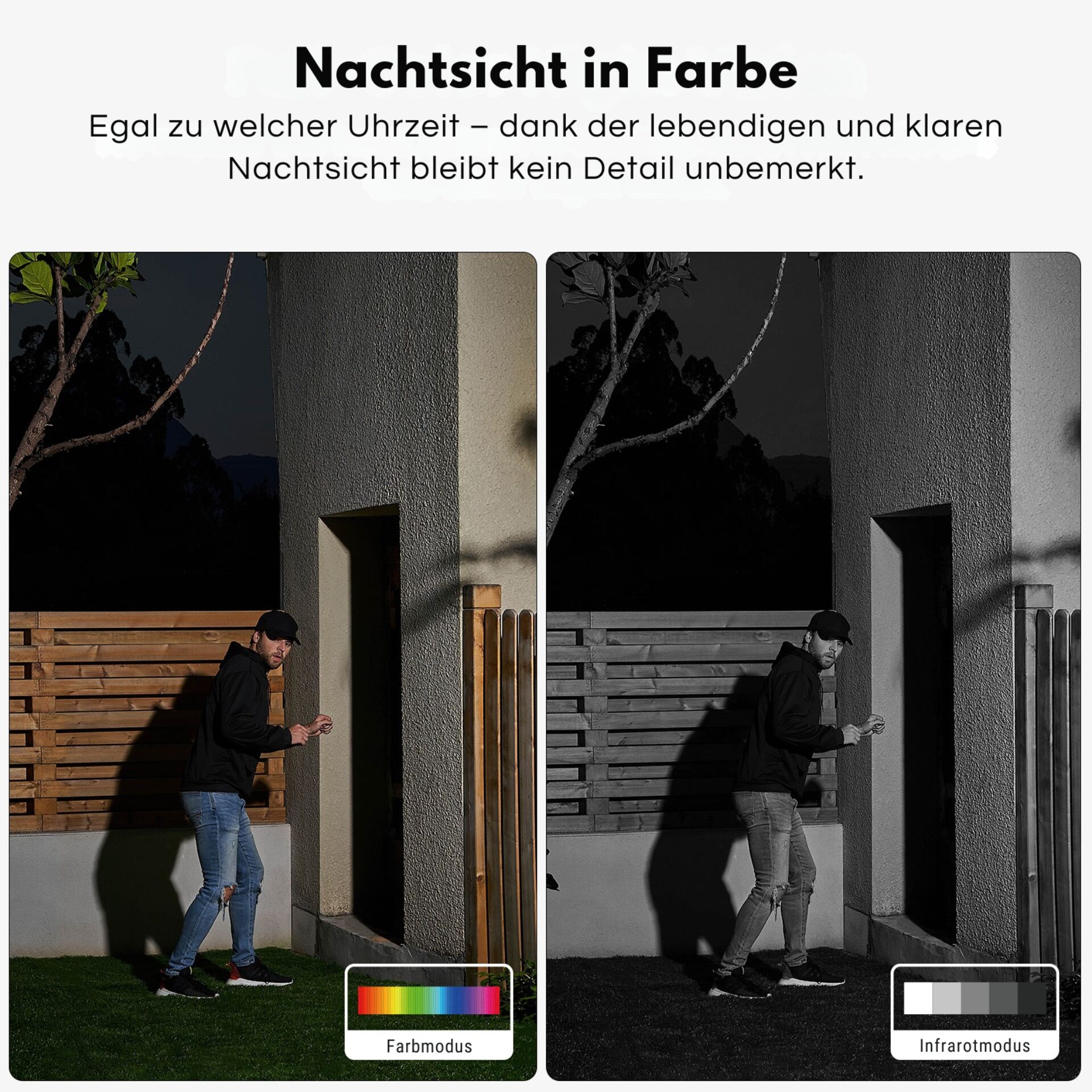 Mann, Häusliche Fassade, Jeans, Schatten, Schwarz-Weiß-Kontrast