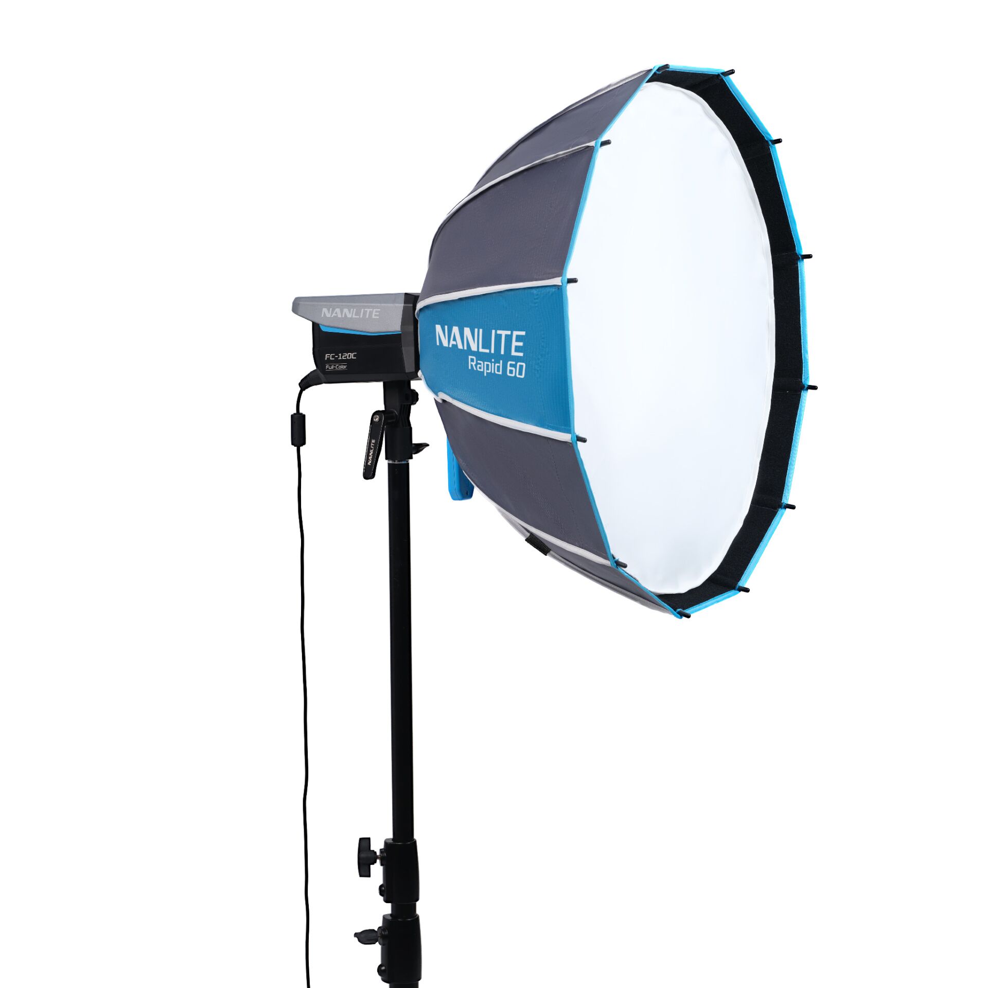 Hintergrundwurf-Softbox, NANLITE Rapid 60, LED-Ring/Softbox, Fotostudio-Ausrüstung, Stativmontage