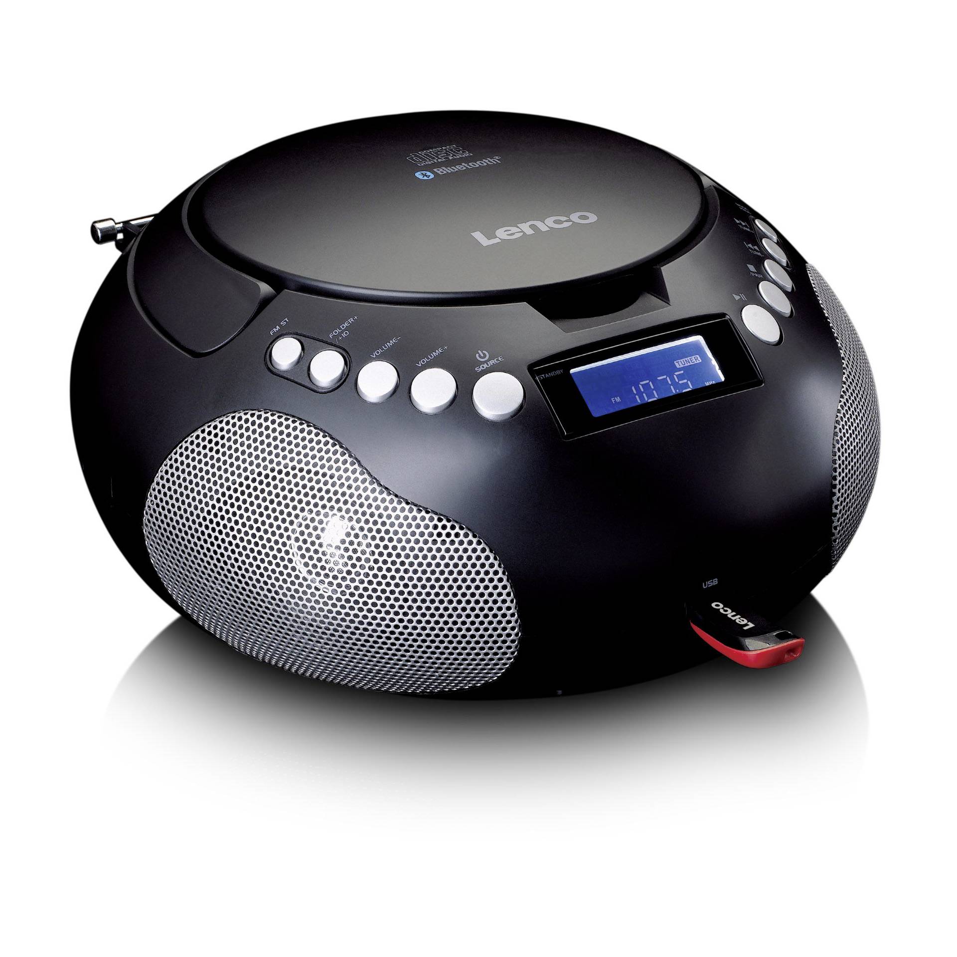 Boombox, Bluetooth, USB, Kompakt, Stereolautsprecher