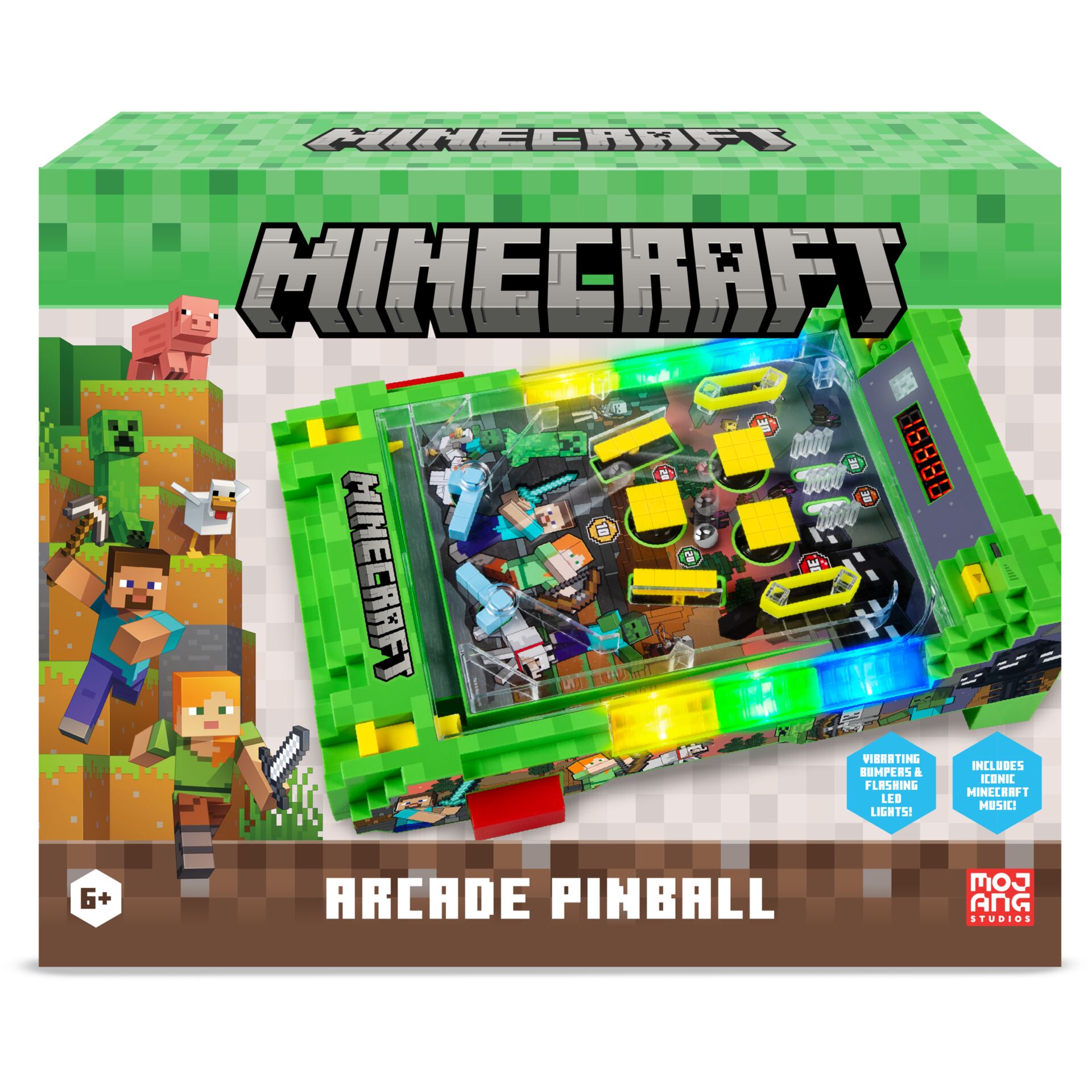 Lego, Pinhigher, arcade, playfield, grün, Minecraft, Arcade, Pinball, LED-Lichter, Grüne Box