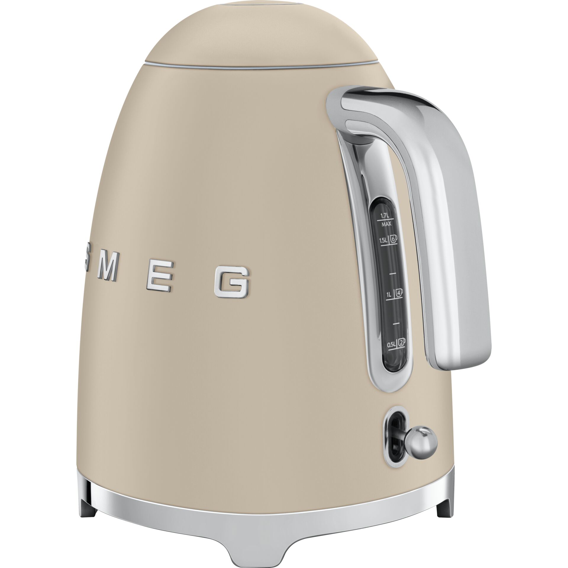 Kettle, Electric kettle, Beige, Stainless steel handle, Water level gauge