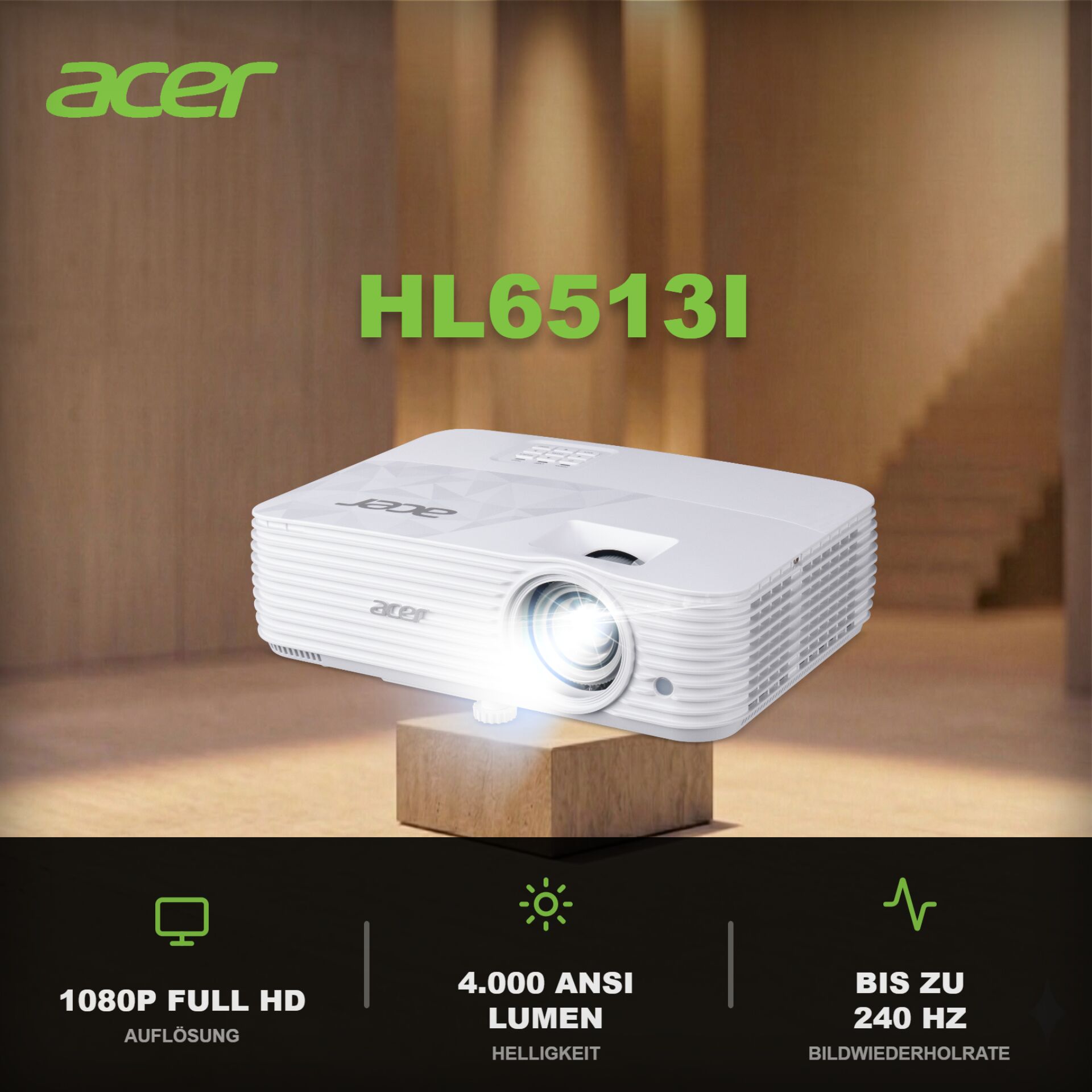 Beamer, Projektor, White, LED-Licht, Korpus, Projektor, Licht, Weiß, HD, Lumen