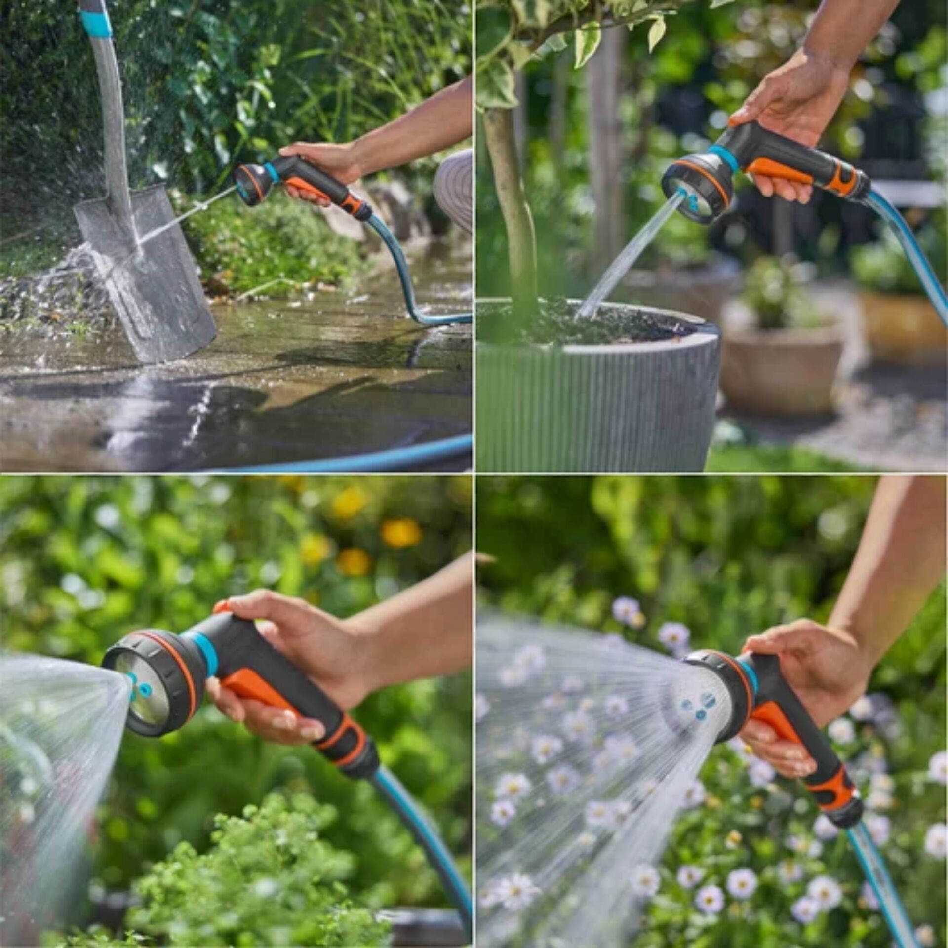 Gartenschlauch, Sprühkopf, Gartenpflege, Waschung, Wasserstrahl