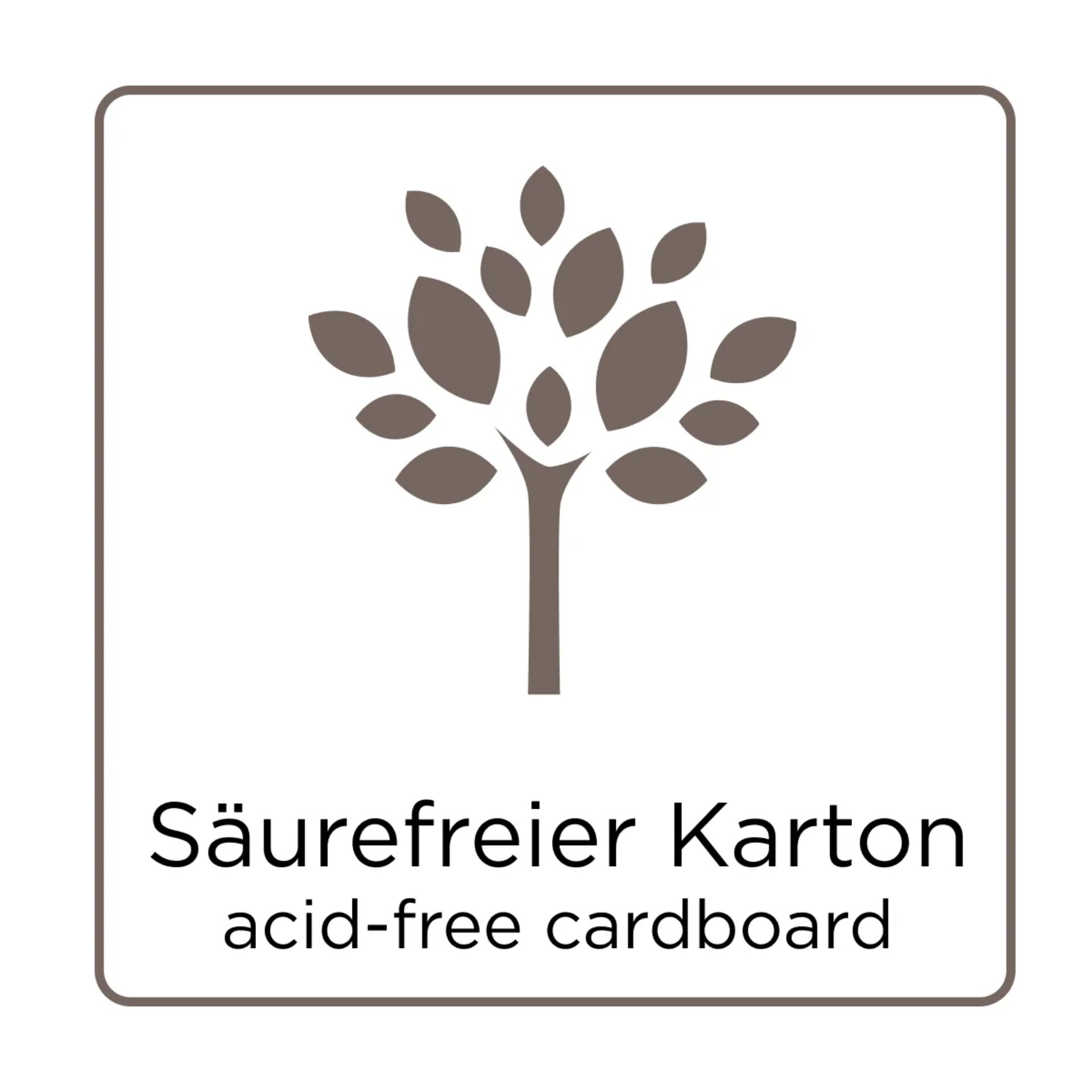 acid-free, cardboard, tree, logo, zeichen