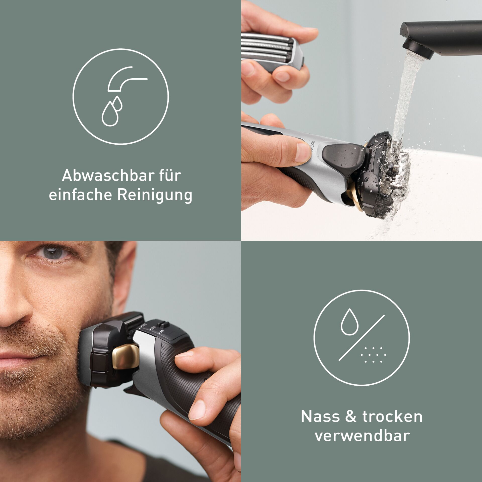 rasierer, trimmer, elektrorasierer, wasserdicht, trocken-/nassanwendung