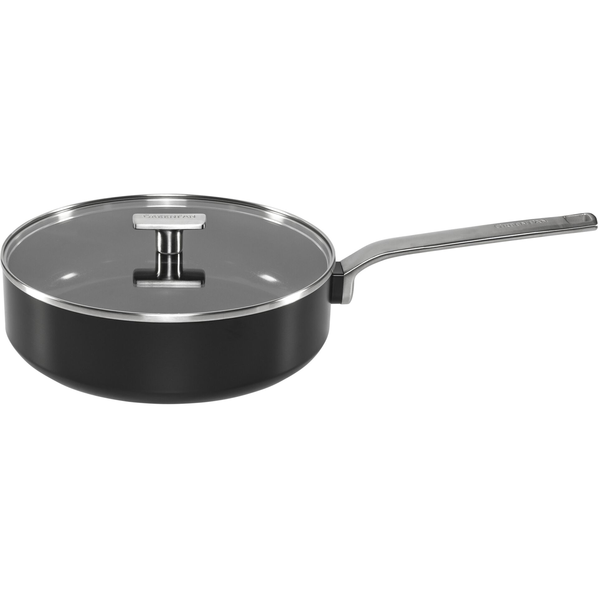 Pfanne, Bratpfanne, Glasdeckel, Stahlgriff, Antihaft