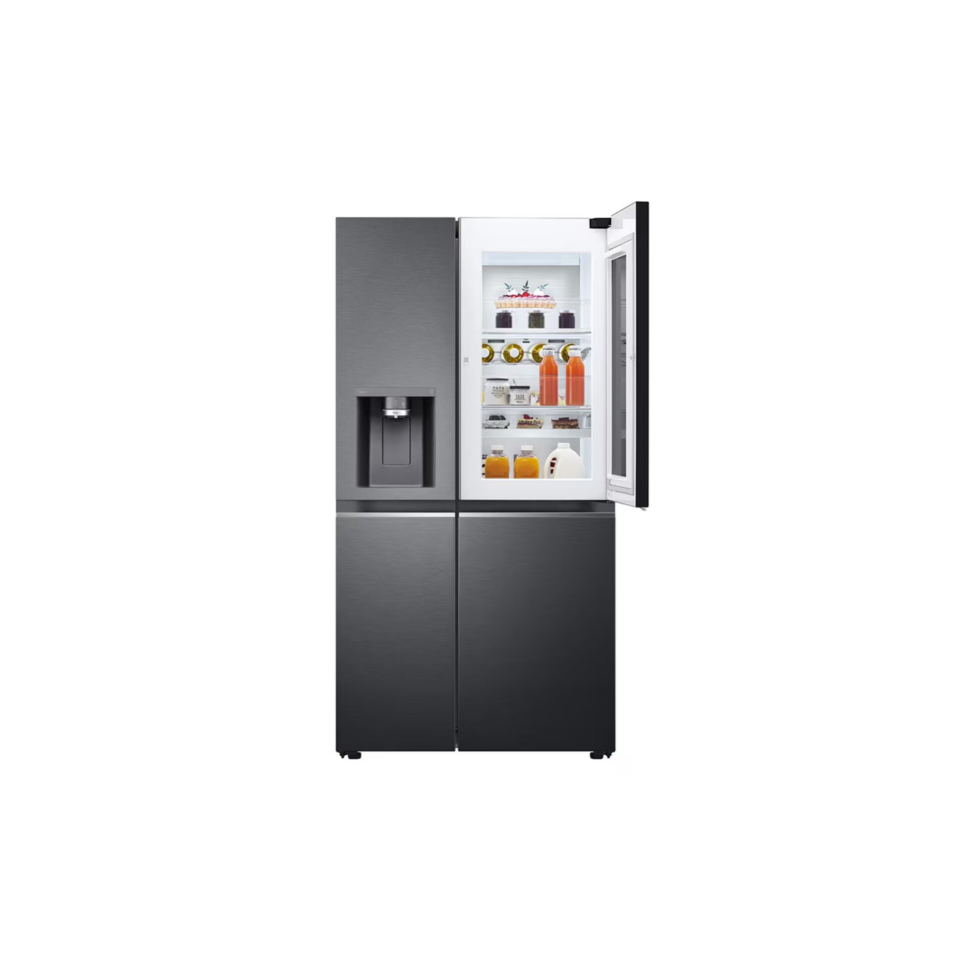 kühlgefrierschrank, side-by-side, frostfrei, edelstahl, 4-türig
