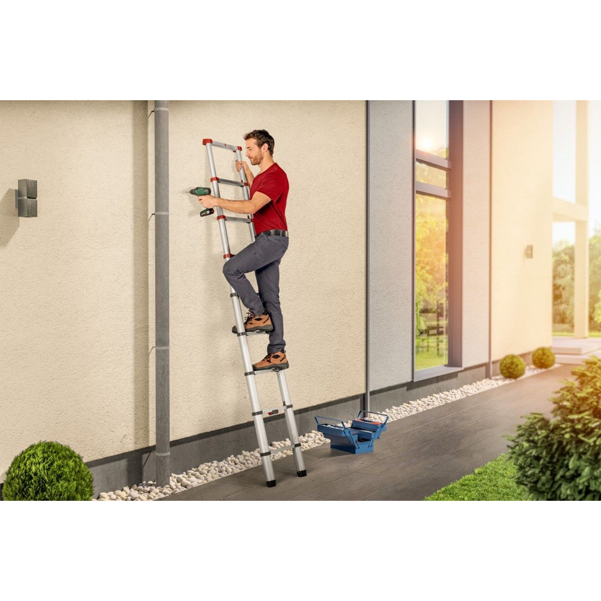 steiger, leitern, aluminium, außenbereich, werkzeug