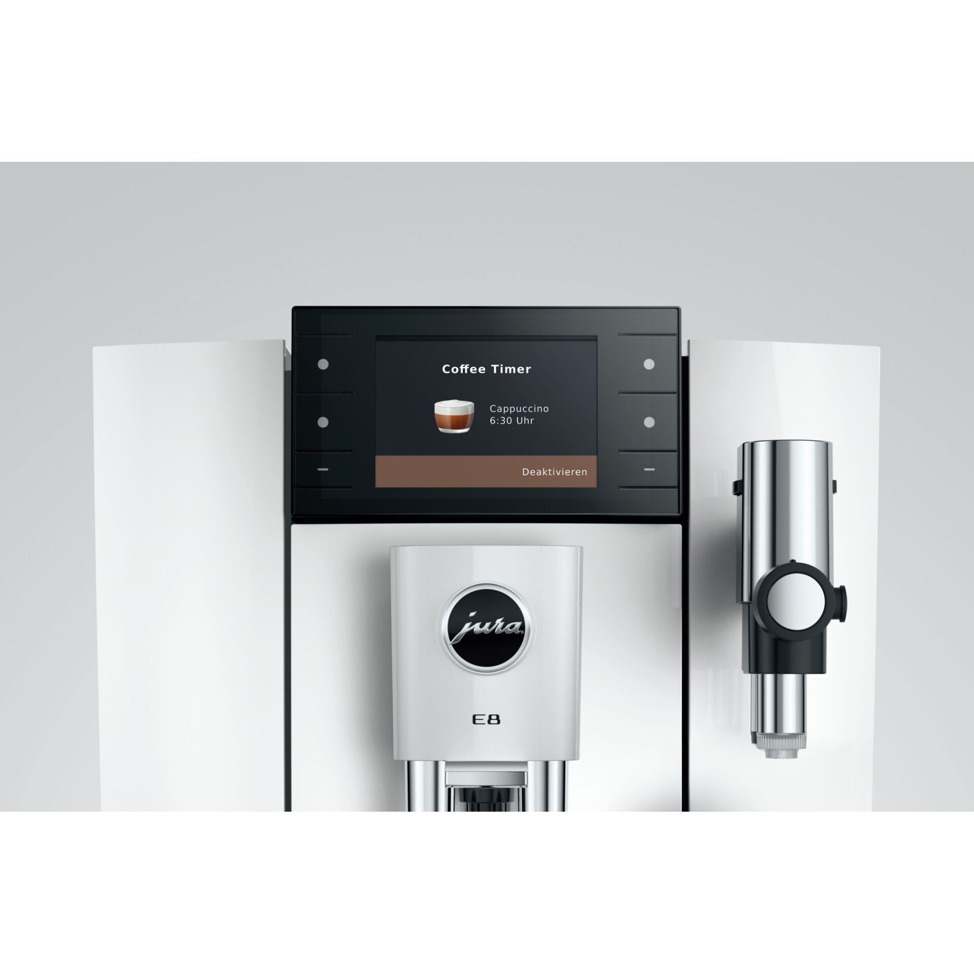 Kaffeemaschine, Espressomaker, integrierter Grinder, Digitalanzeige, Silber Schwarz