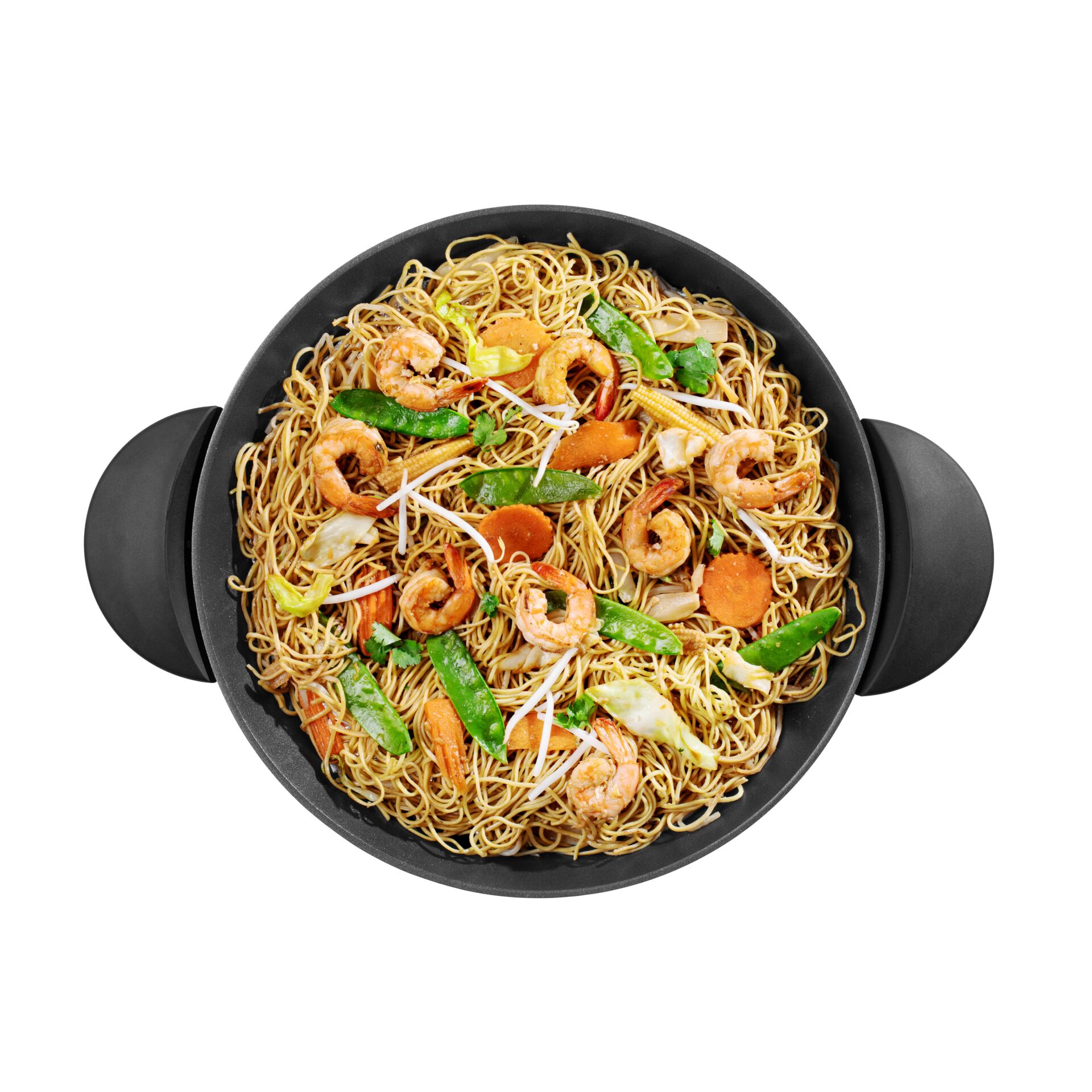 Nudelpfanne, Shrimps, Gemüse, Pfanne, Asiatische Küche