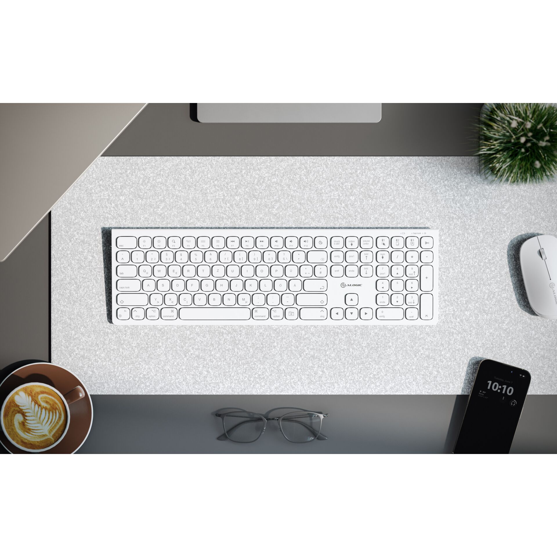 Computer, Computerausrüstung, Computer-Tastatur, Tabelle, Kaffeetisch