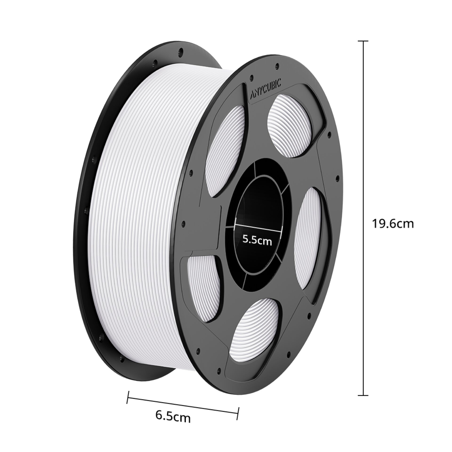 3D-Draht Filament, PLA-Filament, Weißes Garn, Spule, 6,5 cm x 19,6 cm