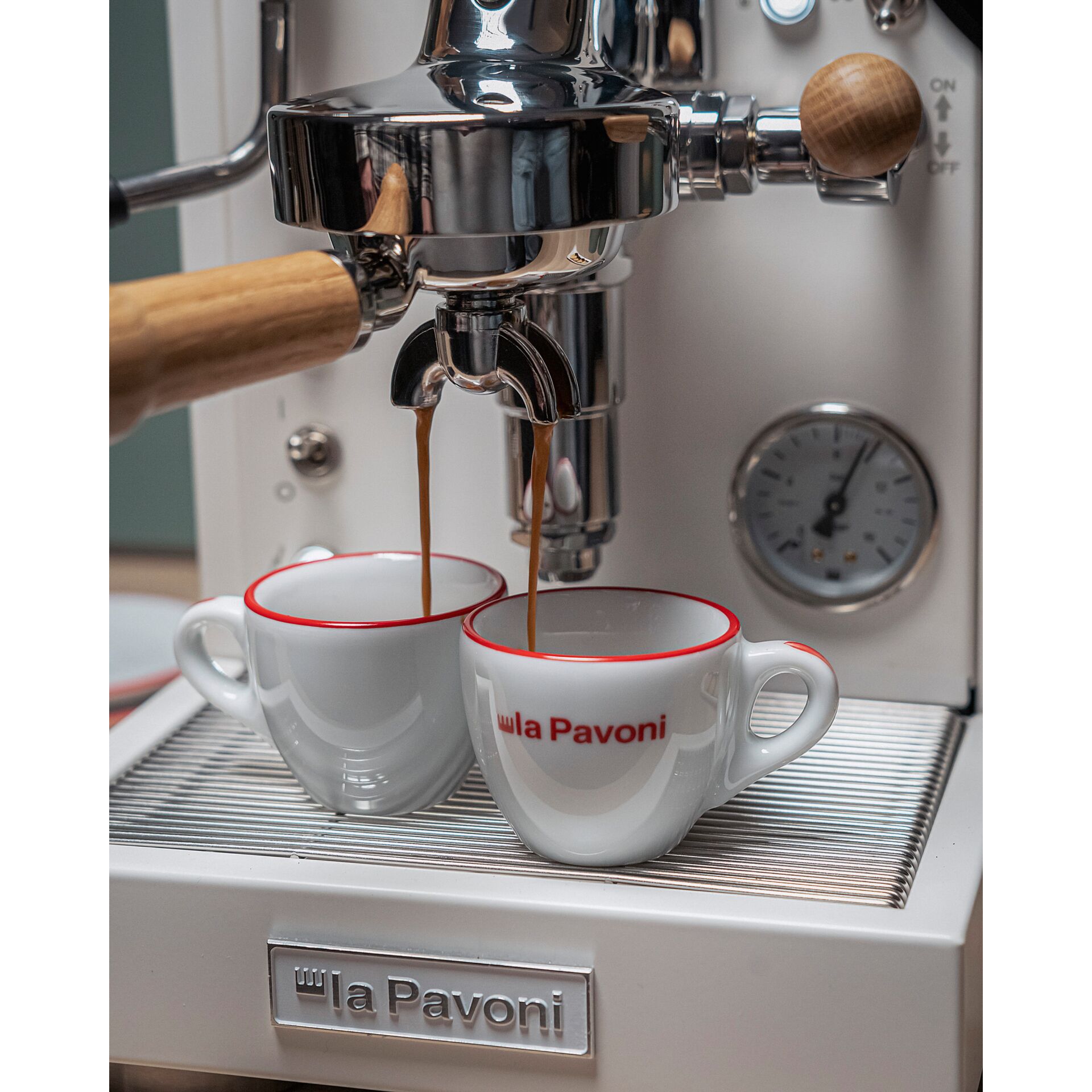 Espresso, Espressomaschine, Doppel Tassen, Kaffee, Metallisch