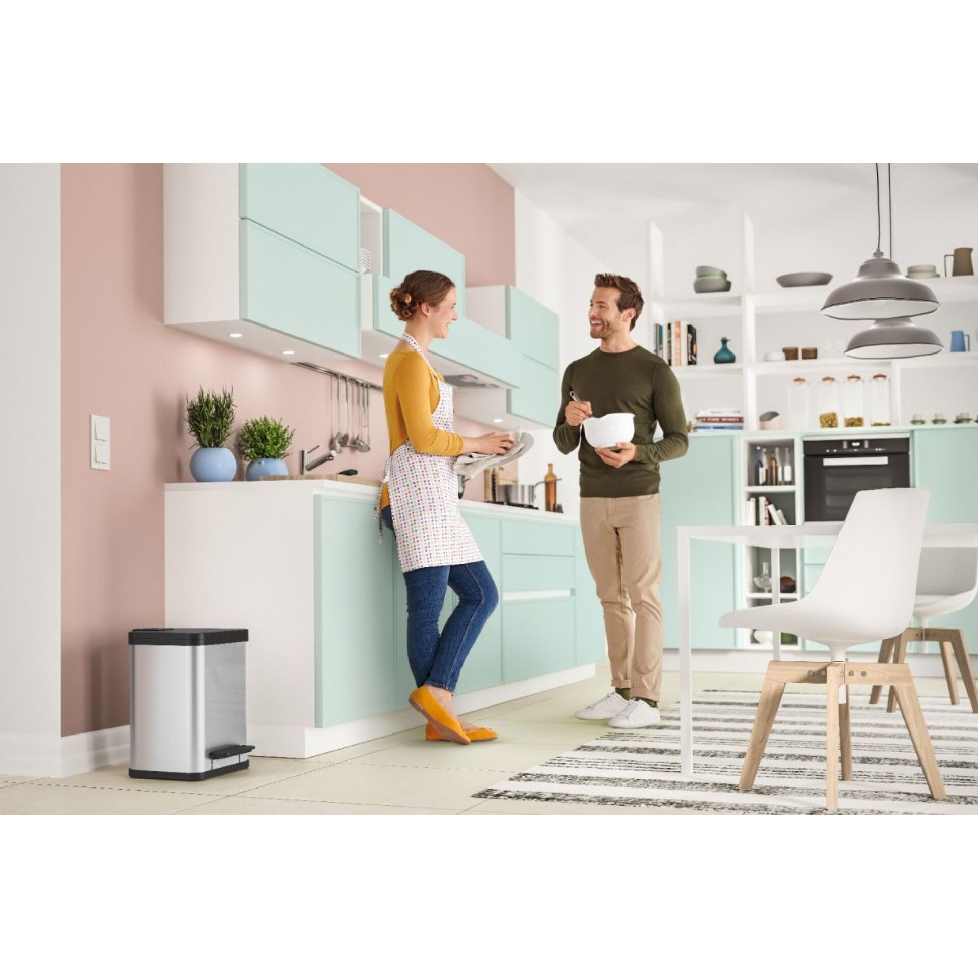 kitchen, Küchenunterschrank?, mint-grün, Schürze, zwei-personen