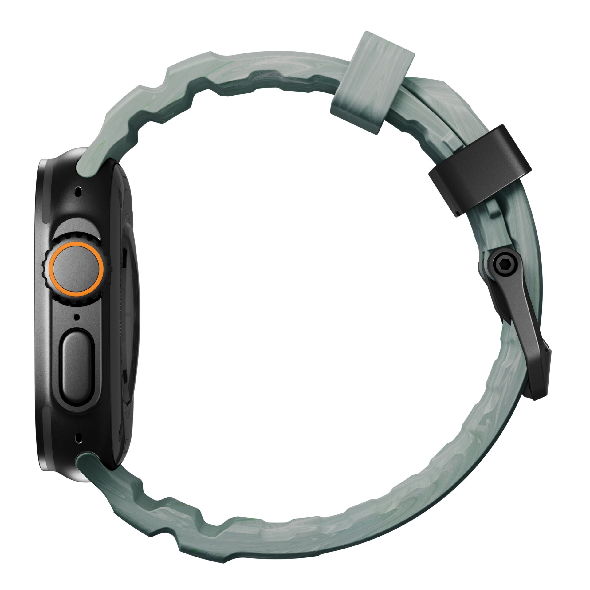 Smartwatch, Armbanduhr, oranger Ring, Digitalkrone, Seitentaste