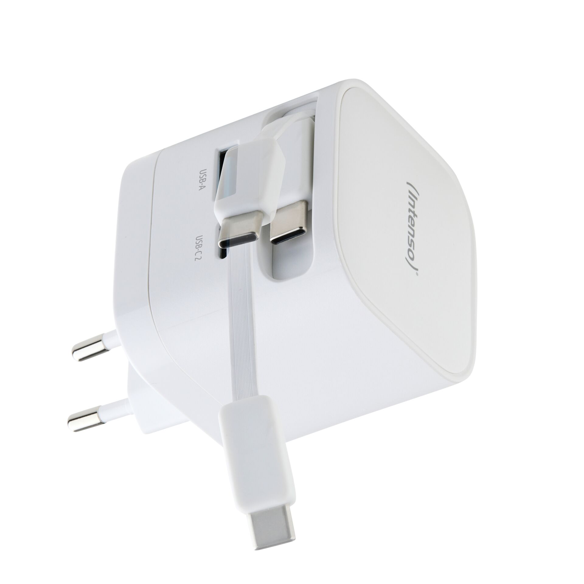Ladegerät, USB-C, USB-A, Mehrfachstecker, weiß
