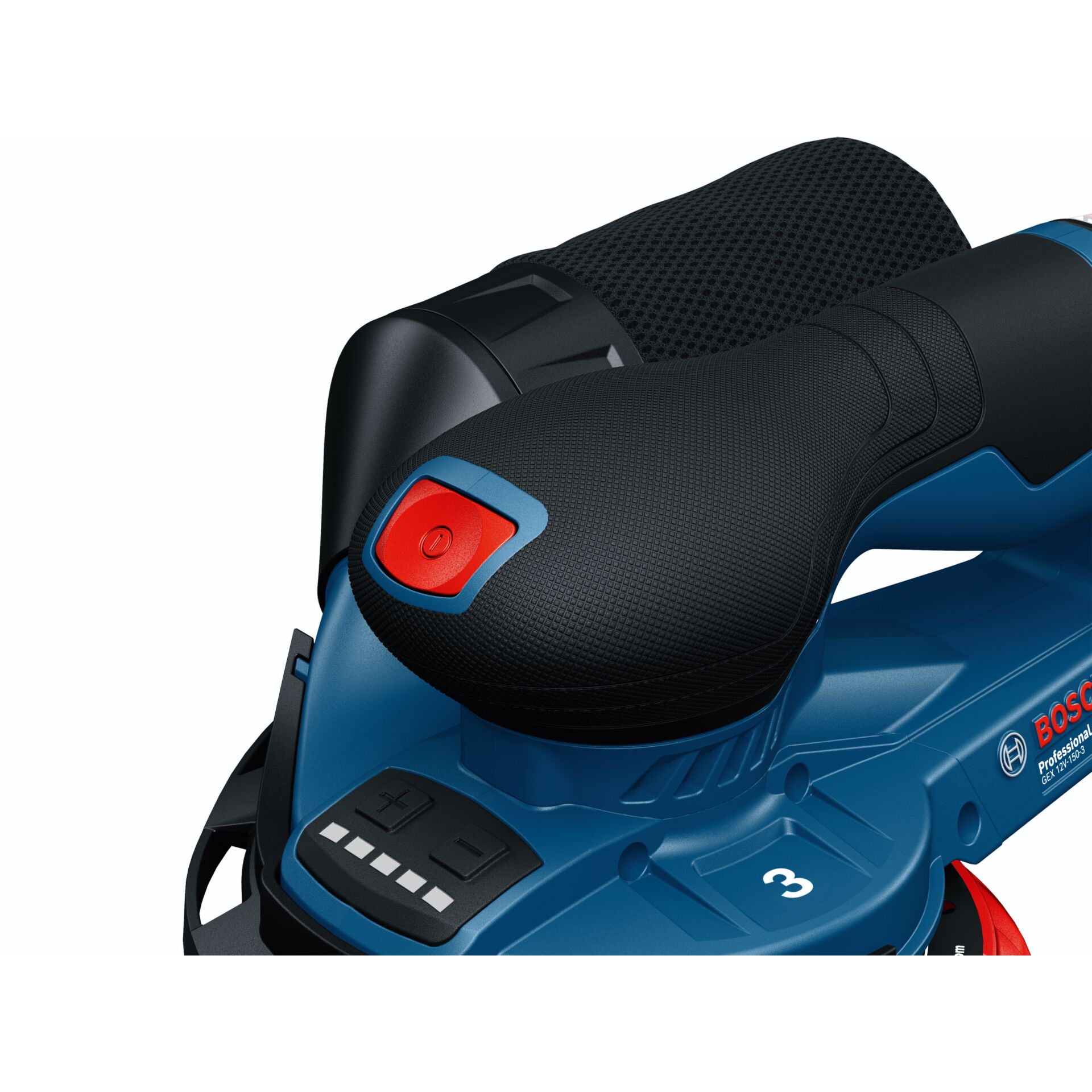 Akku-Schrauber, Rot-Schalter, Gummigriff, Blue power tool, Bedienfeld