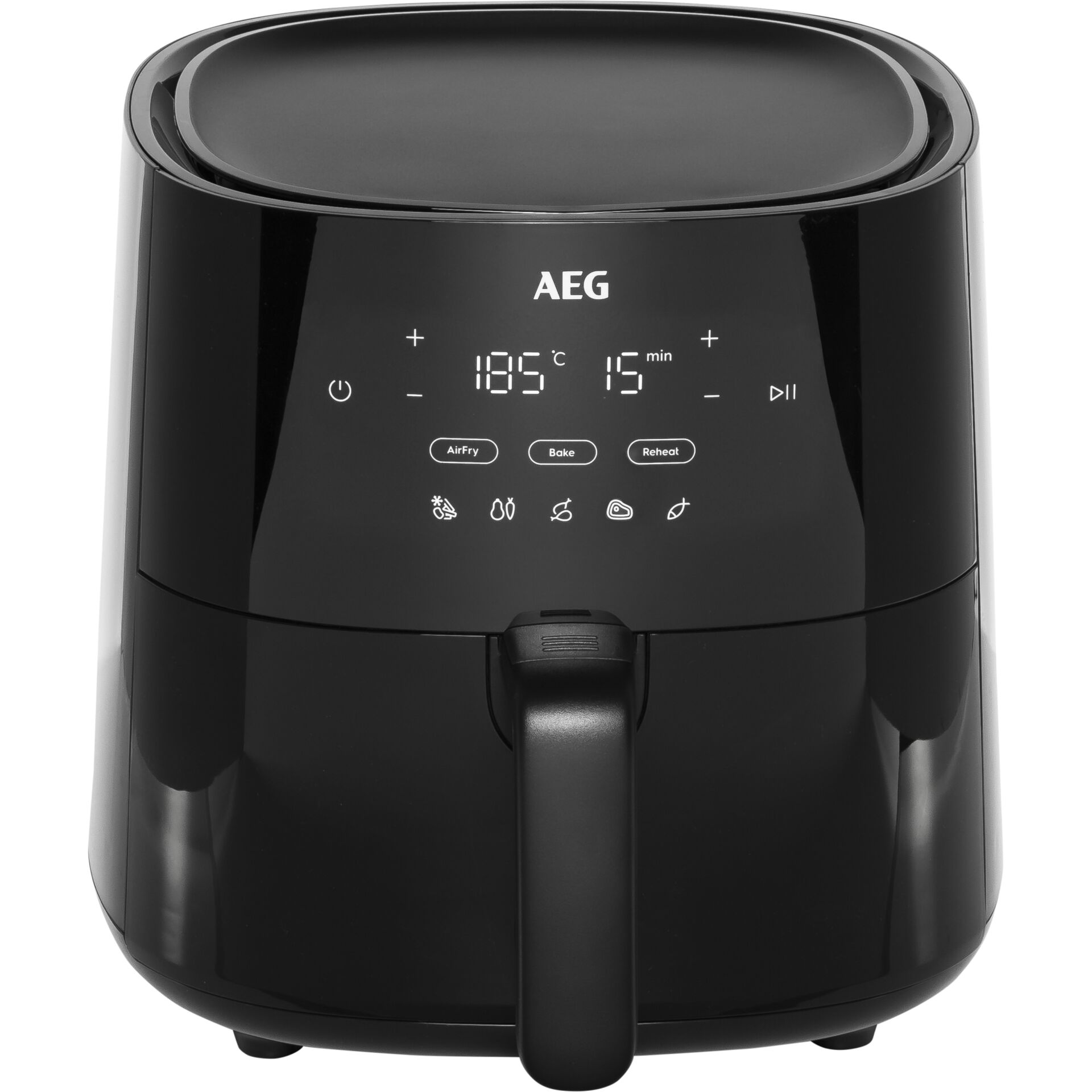 AirFry, Digitalanzeige, Hauptgerät, Fritteuse, Schwarz