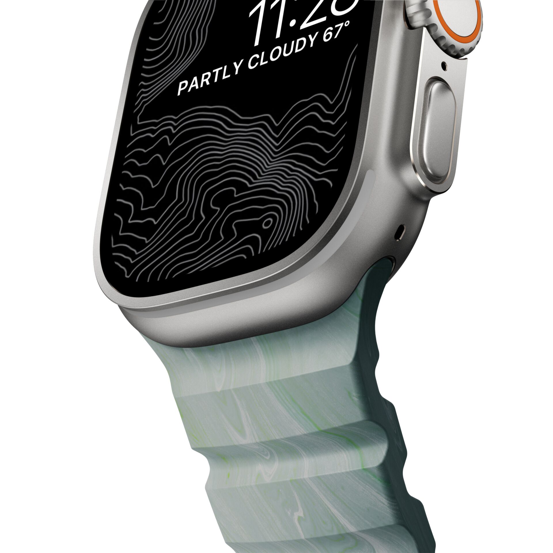 Smartwatch, Apple Watch, Silikonarmband, Metallgehäuse, Schwarzer Bildschirm